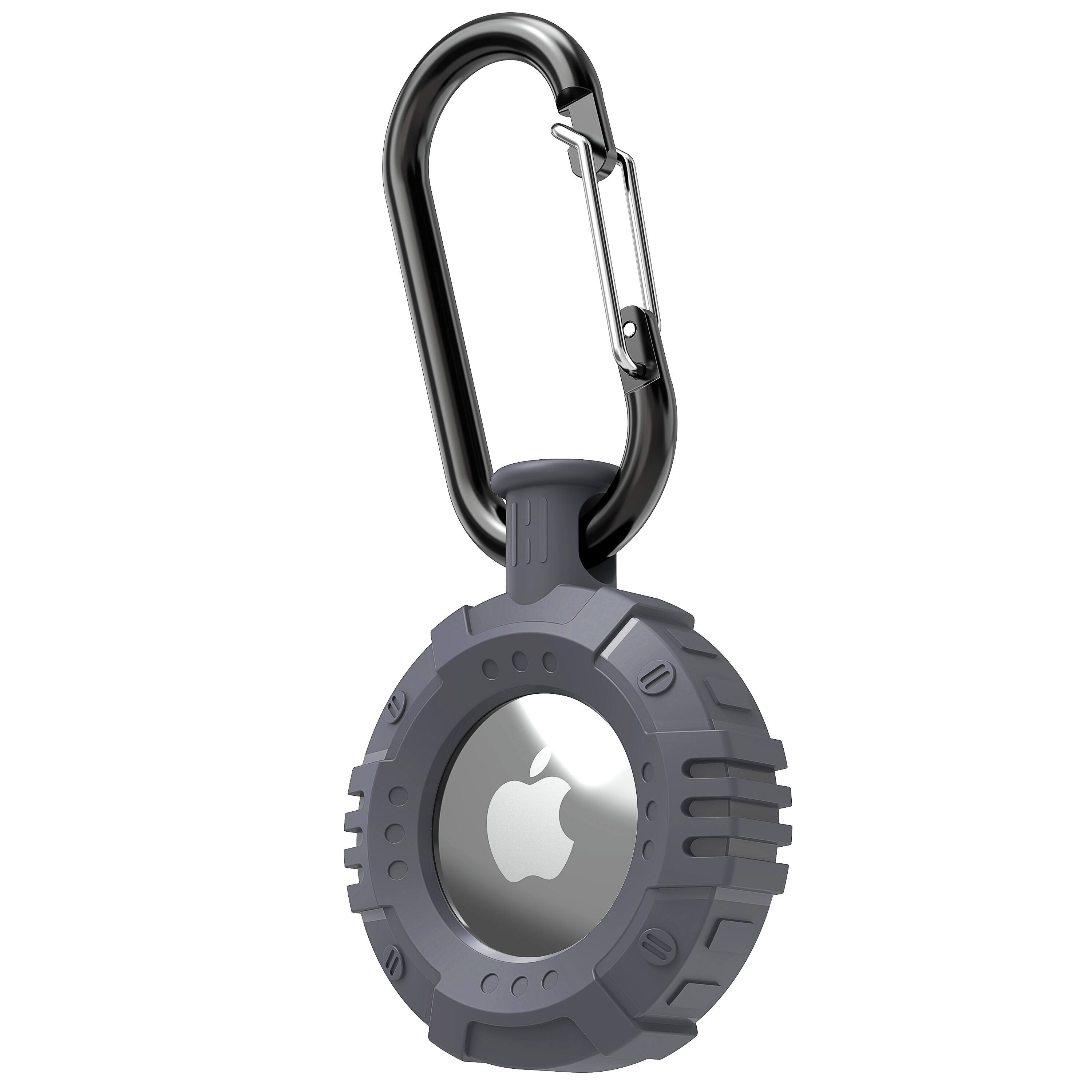 Front. Vena - For Apple AirTag Holder, AirTag Keychain Round TPU, AirTag Case Cover For Pet Dog Cat Collar Luggage , Gray - Gray.