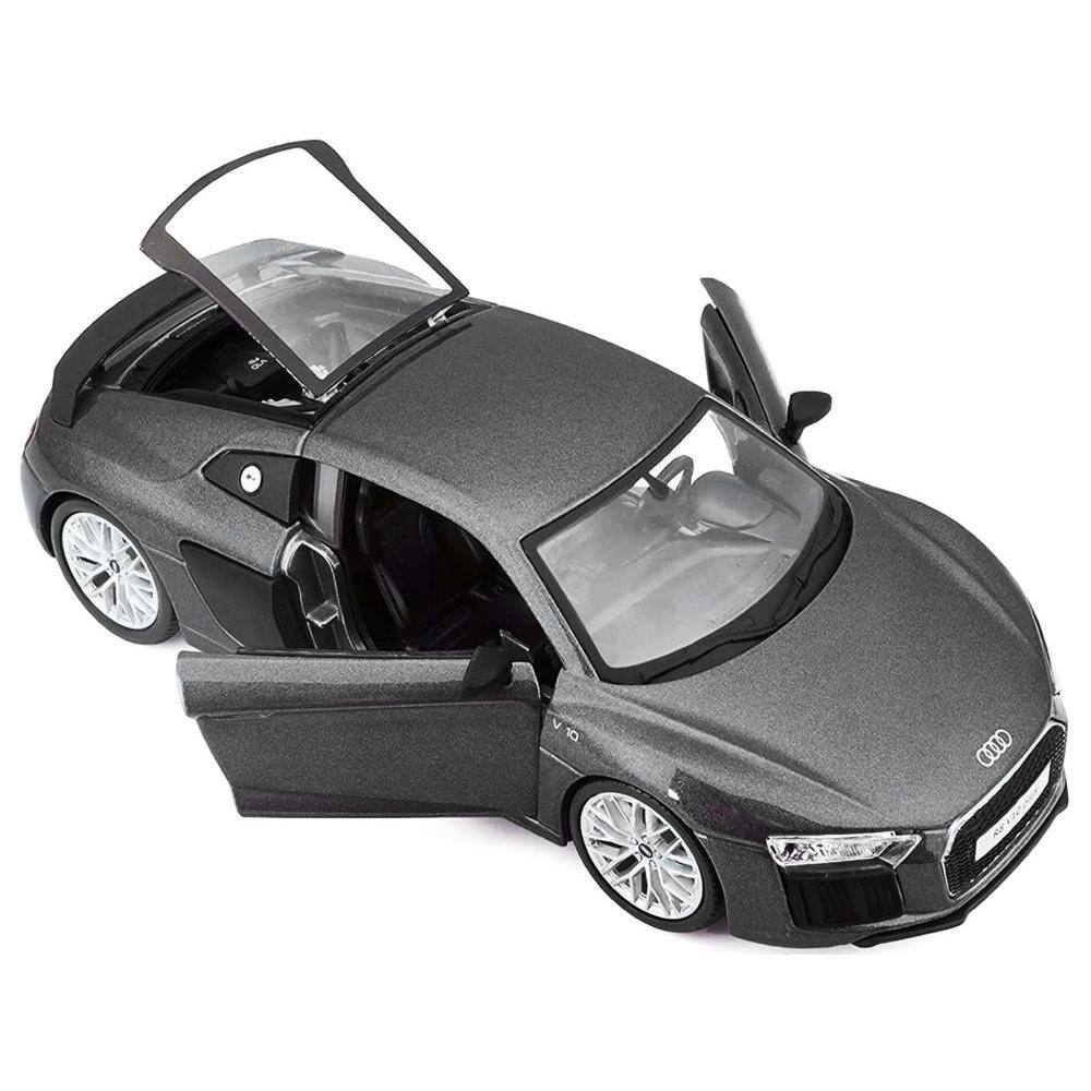 Left. Maisto - Audi R8 V10 Plus Gray Metallic "Special Edition" 1/24 Diecast Model Car by Maisto - Gray Metallic.