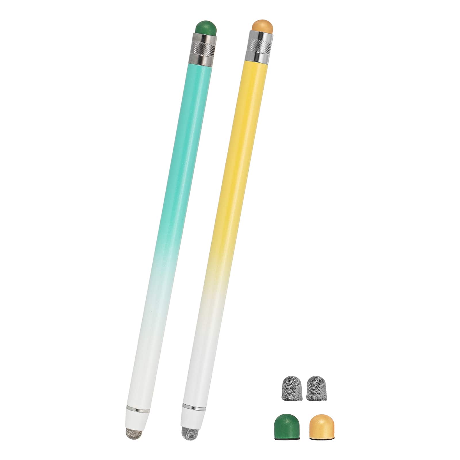 Unique Bargains - 2pcs Stylus Pens for Touch Screens, 2 in 1 High Sensitivity Universal Pen Capacitive Stylus for Touch Screen Devices - Green Yellow