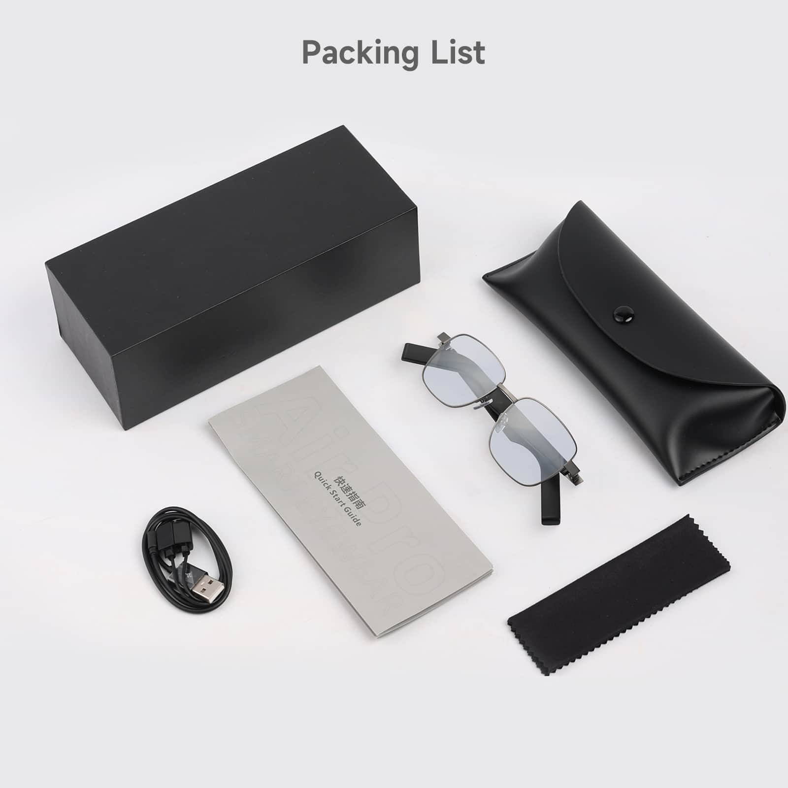 Packing List: SMAR Quick Charge, SMARTEYEWEAR EYEN Guide, EAR rope