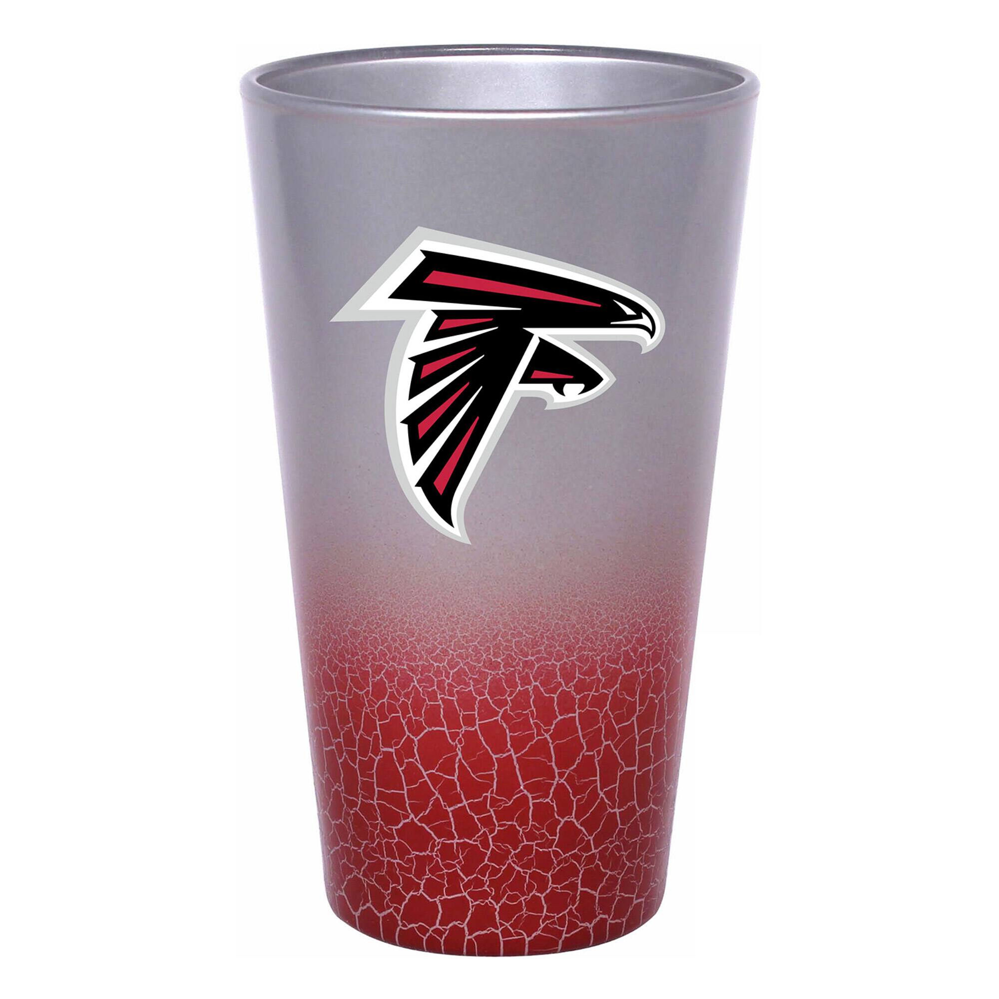 Front. The Memory Company - Atlanta Falcons 16oz. Crackle Pint Glass - Multicolor.