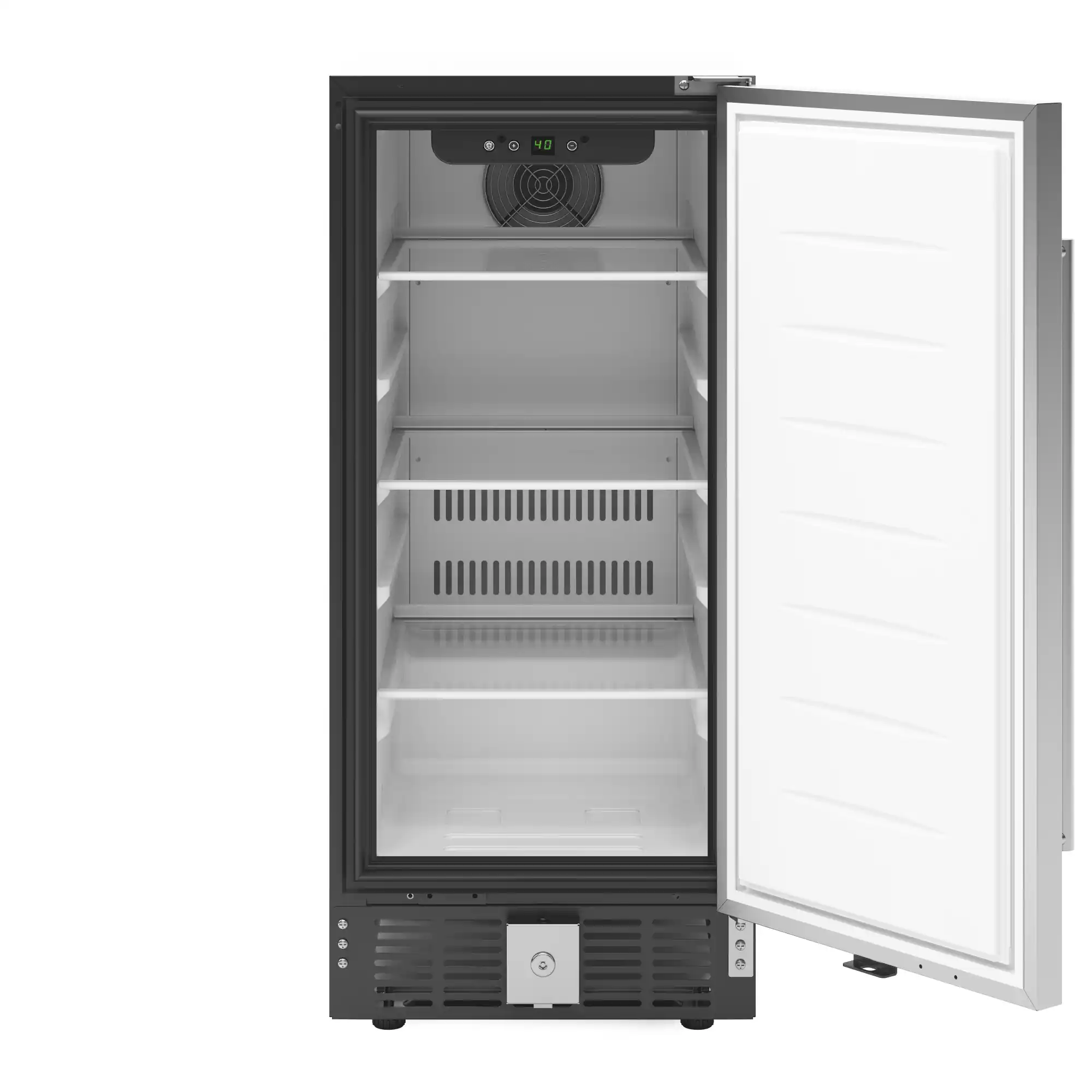Back. Koolmore - 15 in. Small Stainless Steel Built-In Refrigerator and Beverage Cooler, 3 cu. ft. - KM-BIR3C-SS. - Black and Stainless-Steel.