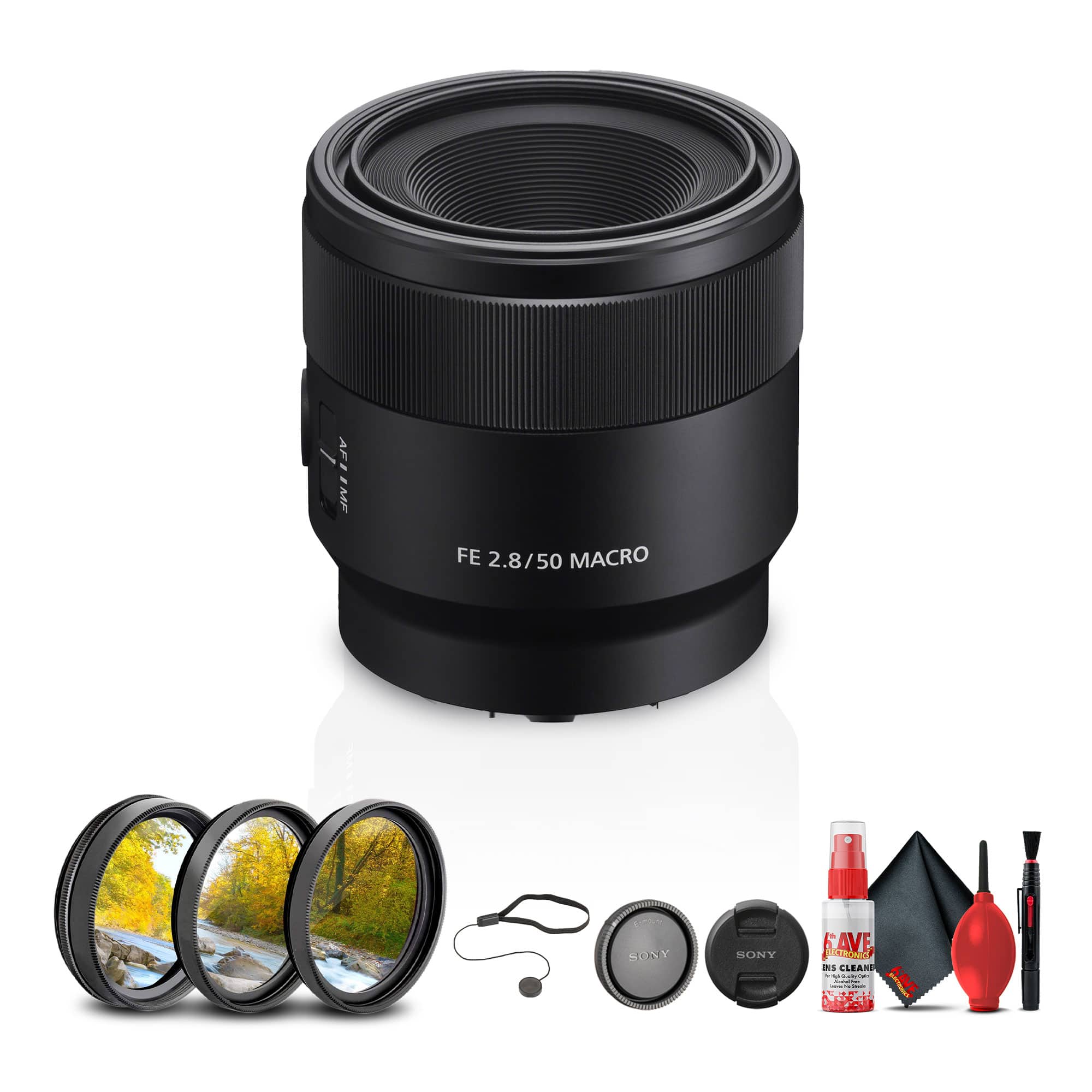 Sony - FE 50mm f/2.8 Macro Lens + Cleaning Kit + Lens Filter Kit + Lens Cap (International Version)