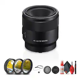 Sony - FE 50mm f/2.8 Macro Lens + Cleaning Kit + Lens Filter Kit + Lens Cap (International Version)