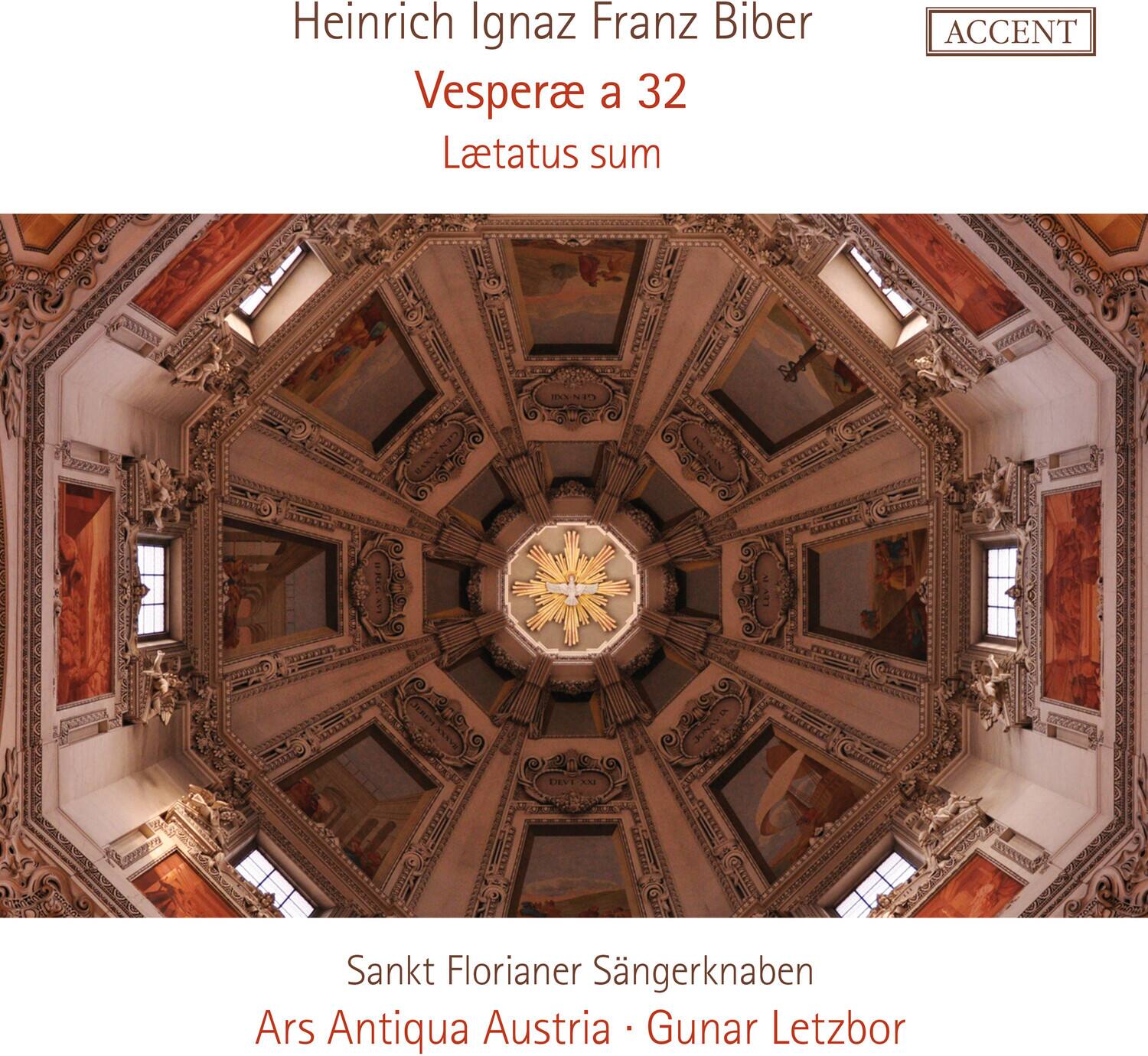 Heinrich Ignaz Franz Biber  
Vesperae a 32  
Laetatus sum  

Sankt Florianer Sängerknaben  
Ars Antiqua Austria - Gunar Letzbor