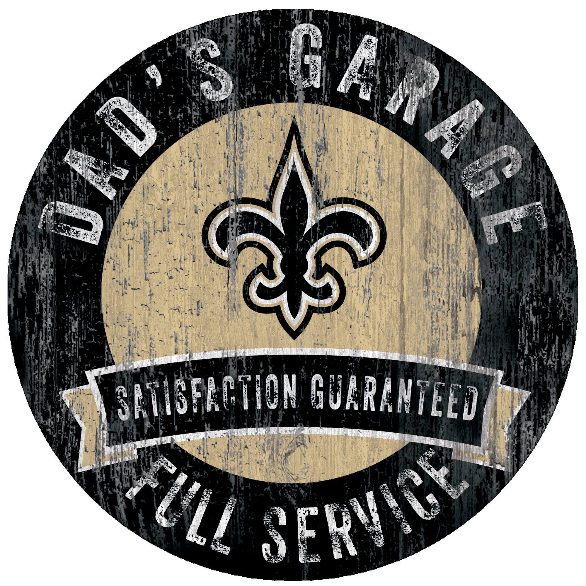 New Orleans Saints 12" x 12" Dad's Garage Sign