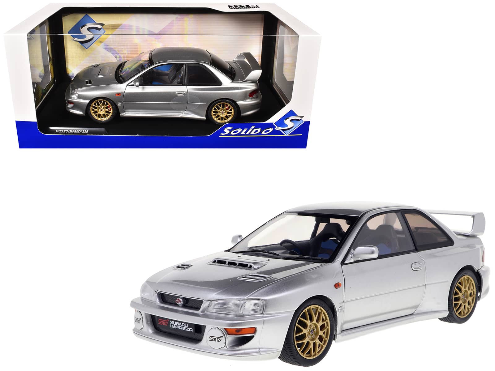 1998 Subaru Impreza 22B RHD (Right Hand Drive) Silver Metallic with Gold Wheels 1/18 Diecast Model Car by Solido price history on PriceWatchPro