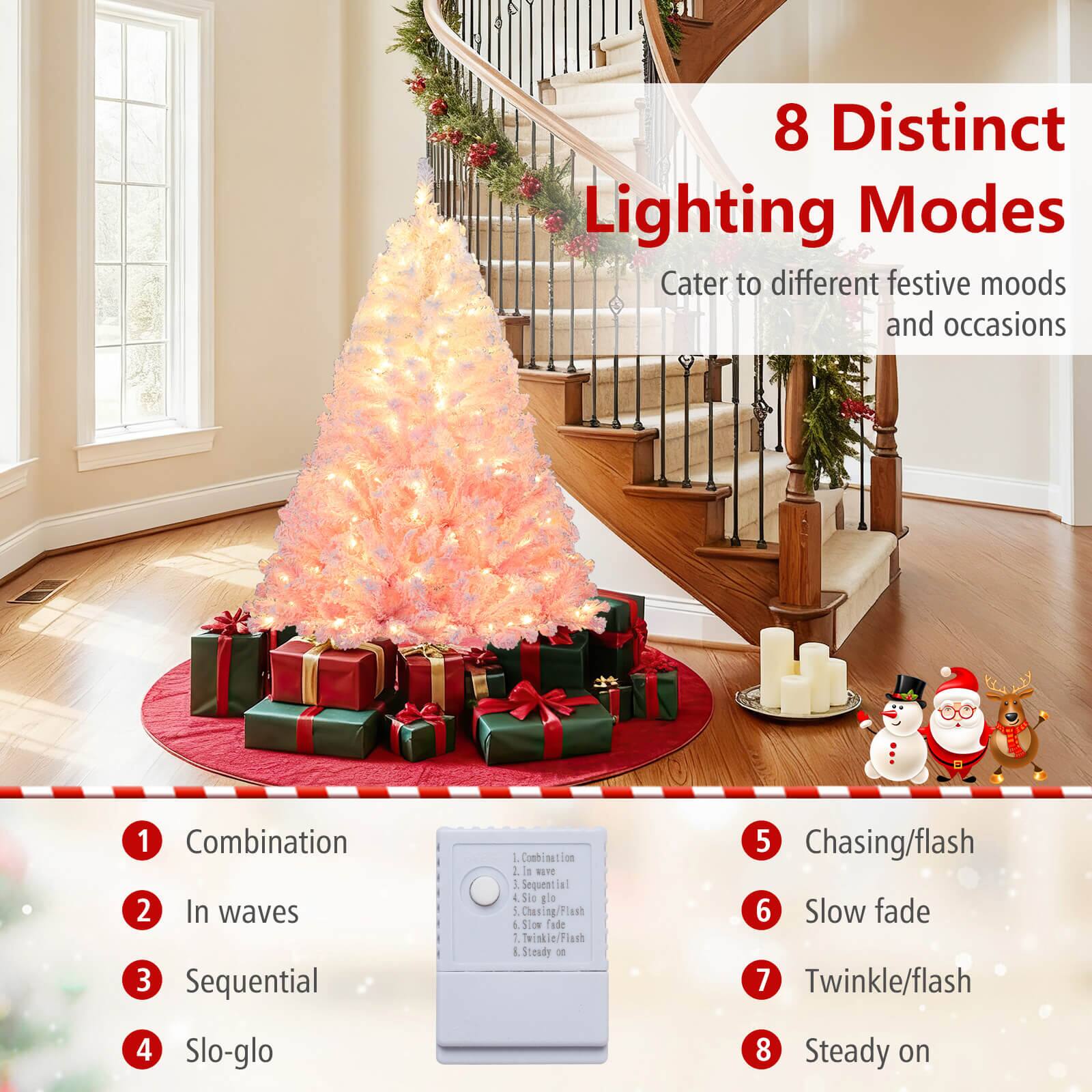 8 Distinct Lighting Modes  
Cater to different festive moods and occasions  

1. Combination  
2. In waves  
3. Sequential  
4. Slo-glo  
5. Chasing/flash  
6. Slow fade  
7. Twinkle/flash  
8. Steady on
