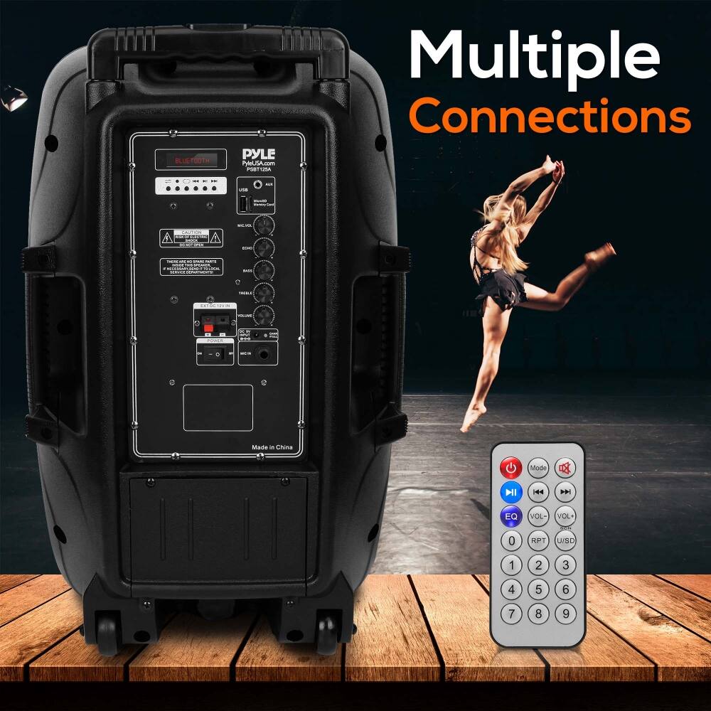 BLUETOOTH  
PYLE  
PyleUSA.com  

Multiple Connections  

Made in China  

EQ  
VOL-  
VOL+  
0  
1  
2  
3  
4  
5  
6  
7  
8  
9  

Made in China