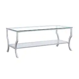 Coaster Co. of America - Saide Rectangular Glass Top Coffee Table Chrome - Silver