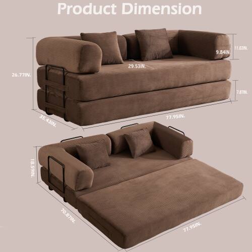 Product Dimension: 11.02IN, 9.84IN, 29.53IN, 26.77IN, 7.87IN, 35IN, 43IN, 77.95IN, 18.59IN, 70.87IN, 77IN, 7.95IN.