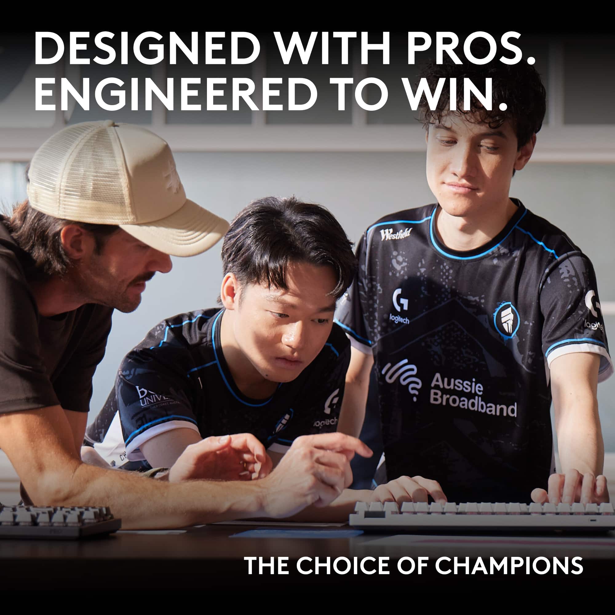 DESIGNED WITH PROS. ENGINEERED TO WIN. Aussie Broadband THE CHOICE OF CHAMPIONS