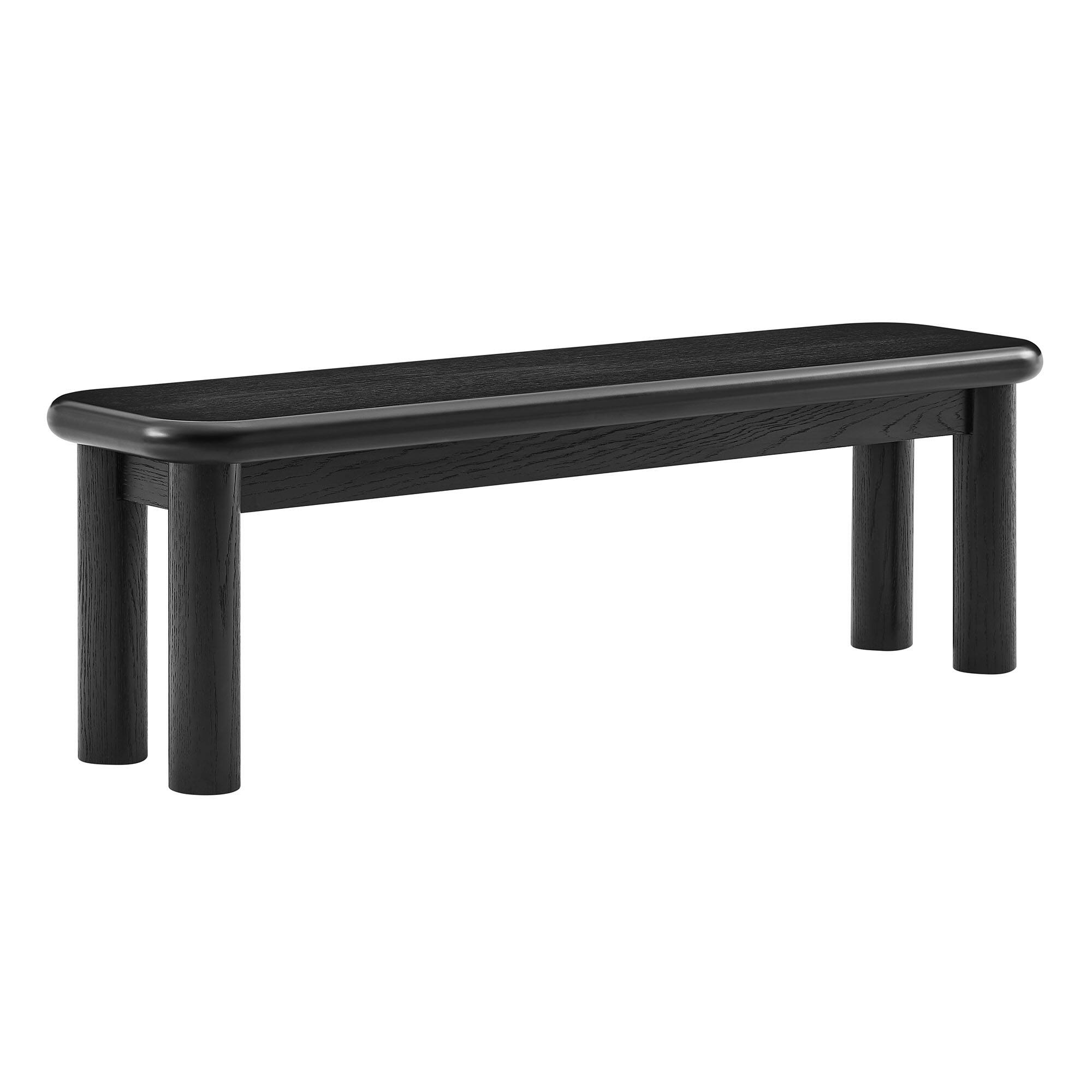 Angle. Modway - Alvia 58" Oak Wood Bench by Modway - Black.
