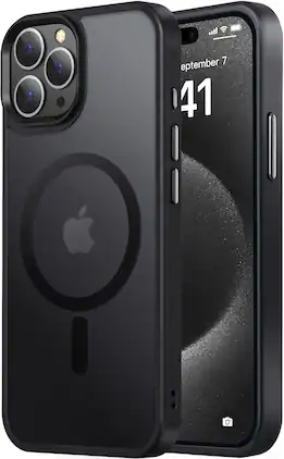 Entronix - Magnetic Case for iPhone 14 Pro Max - Translucent Frosted Matte Finish - Black