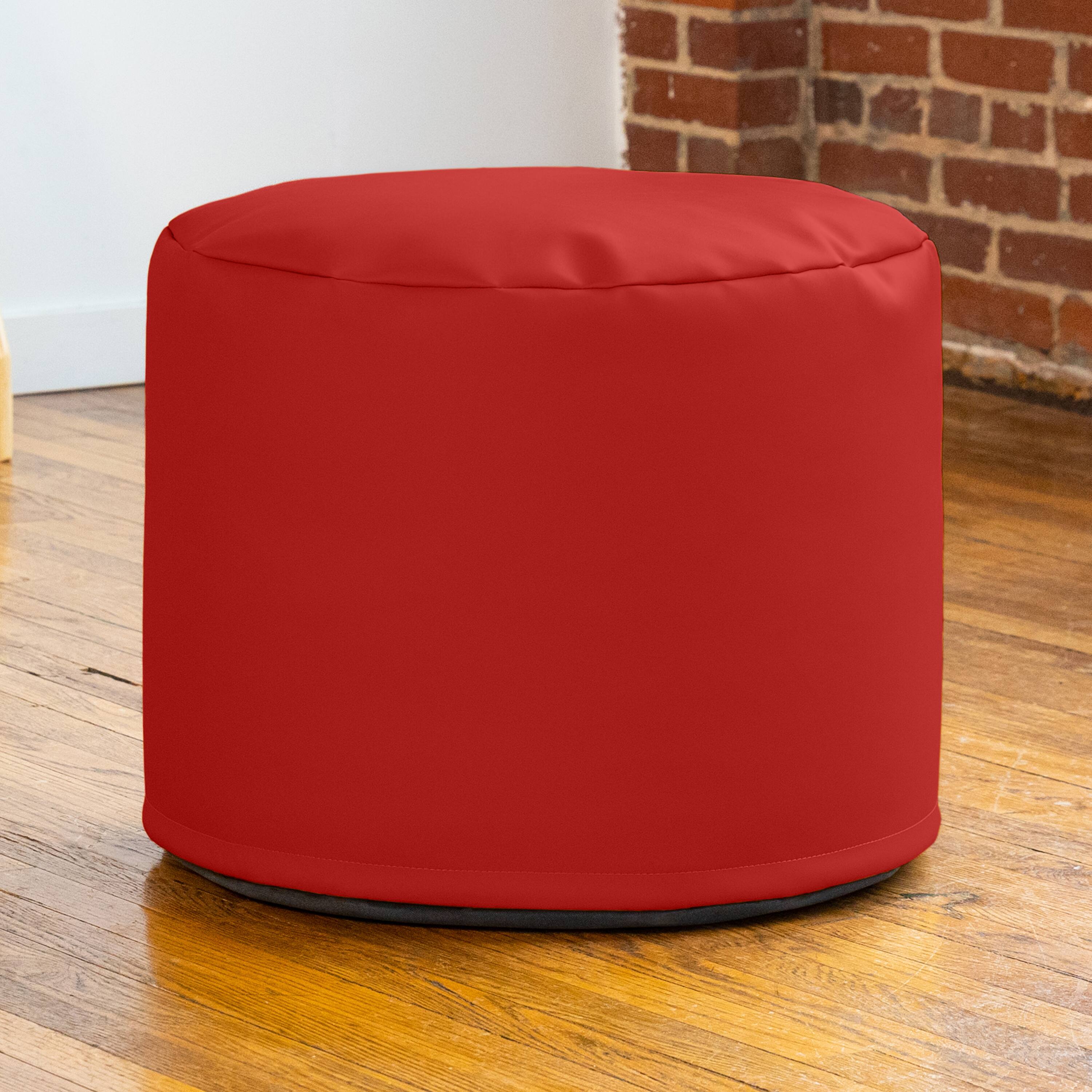 Alt View 1. Jaxx - Jaxx Mallo Modular Pouf Classroom Bean Bag Seat, Premium Vinyl - Red - Red.