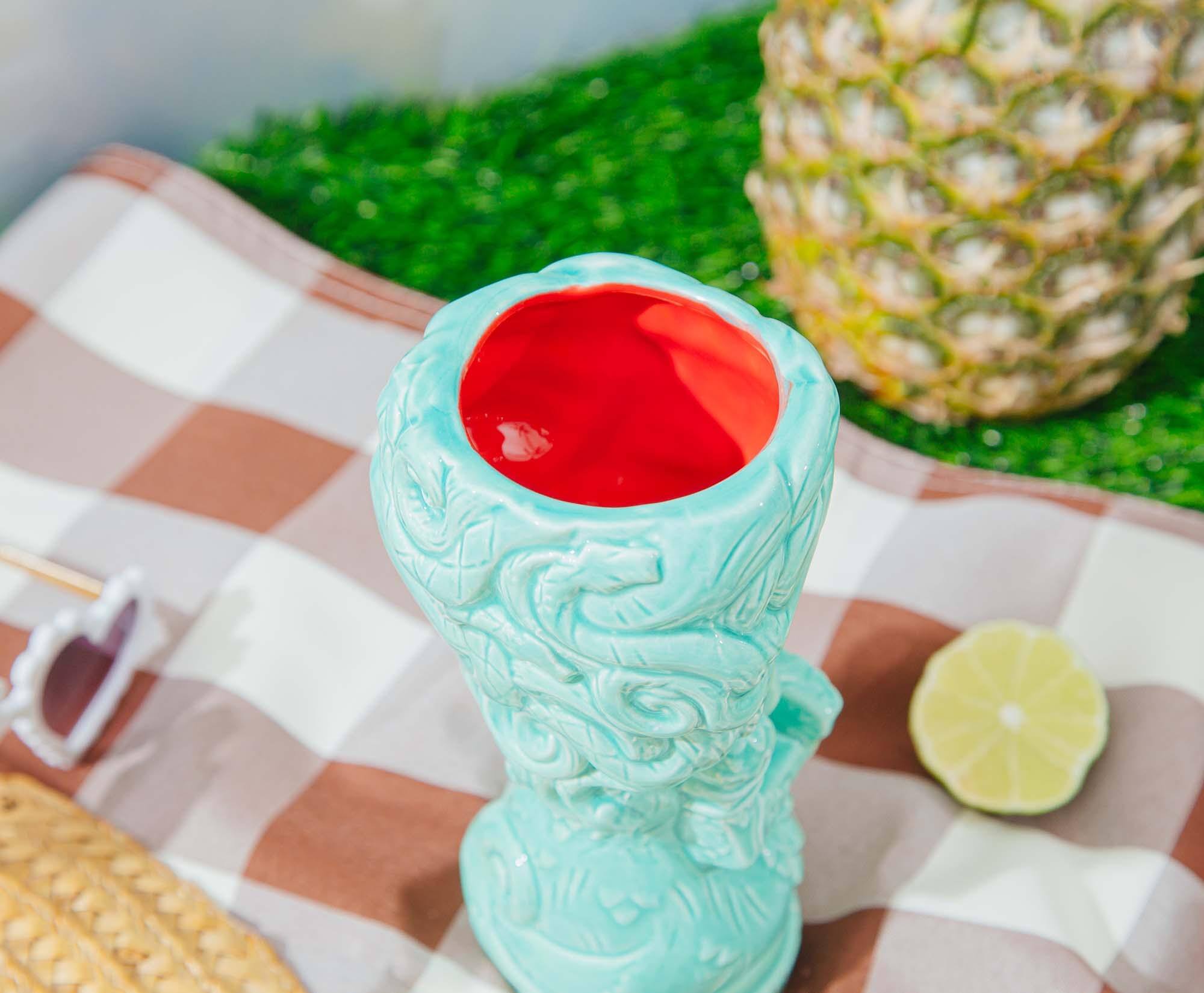 Alt View 5. ThinkGeek - Geeki Tikis Medusa Ceramic Mug | Holds 15 Ounces - Green.