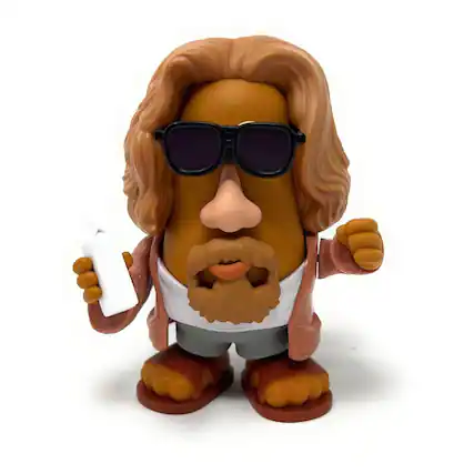 Front. Super Impulse - The Big Lebowski 4 Inch Poptater Figure | The Dude - Brown.