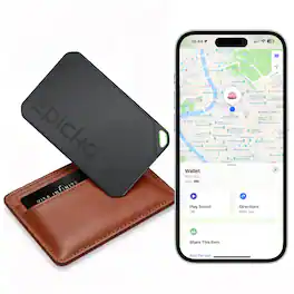 Epicka - Wallet Tracker, Tagie Slim Finder Card for Apple Find My, MFi Certified, NFC & Bluetooth Item Locator, iOS Only, 1 Pack - Black