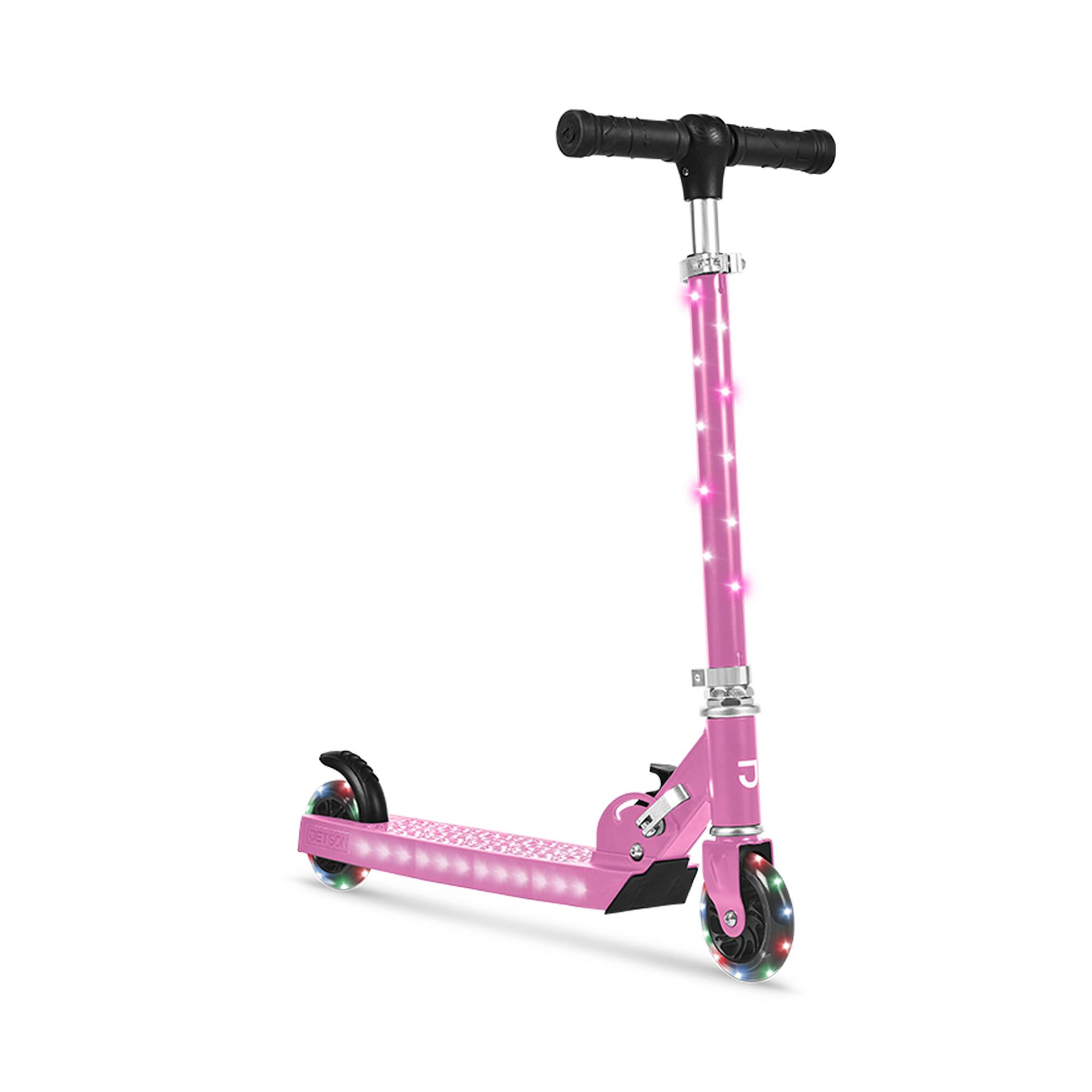 Alt View 3. Jetson - Jetson Jupiter Kick Scooter with LED Lights & Height Adjustable Handlebar, Pink - Pink.