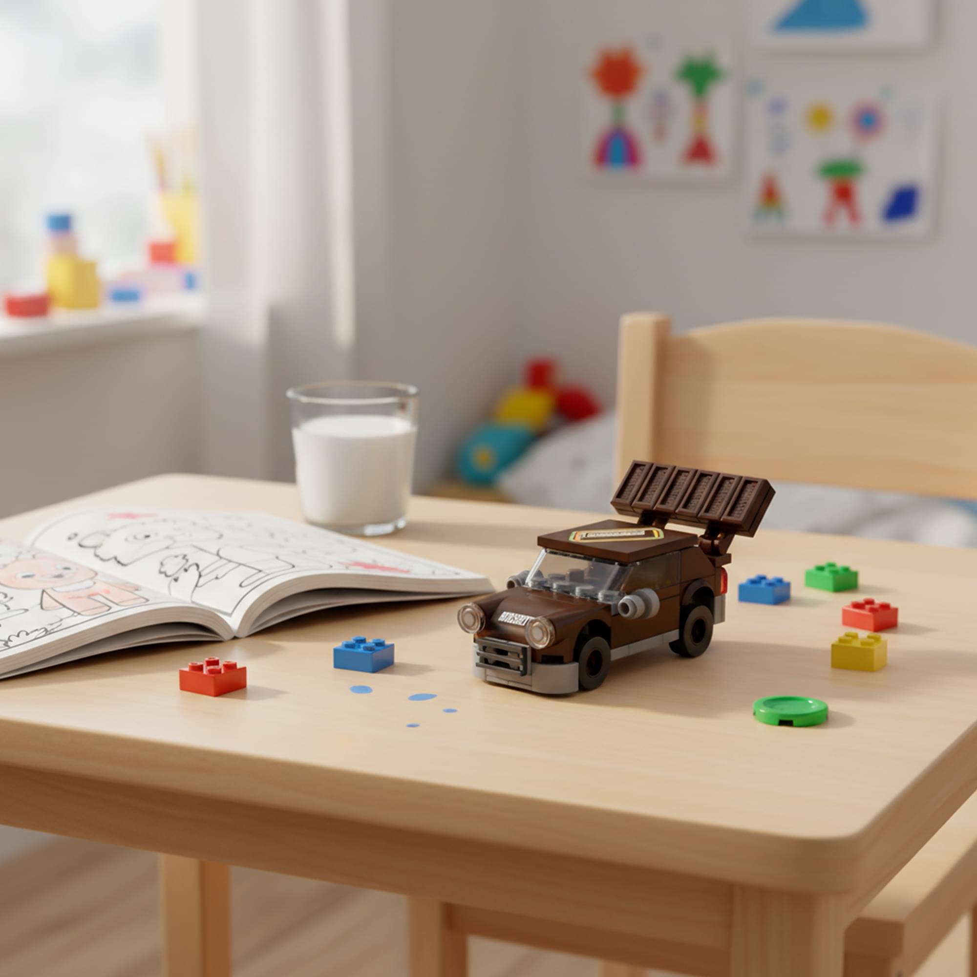 Alt View 3. Brickcraft - Hershey's Milk Chocolate Racer 70-Piece Brickcraft Building Set - Brown.
