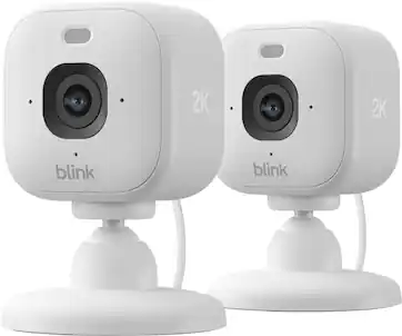 Blink - Mini 2K+ Compact plug-in security camera, 2K video resolution, color night vision, enhanced audio - 2 Cam - White