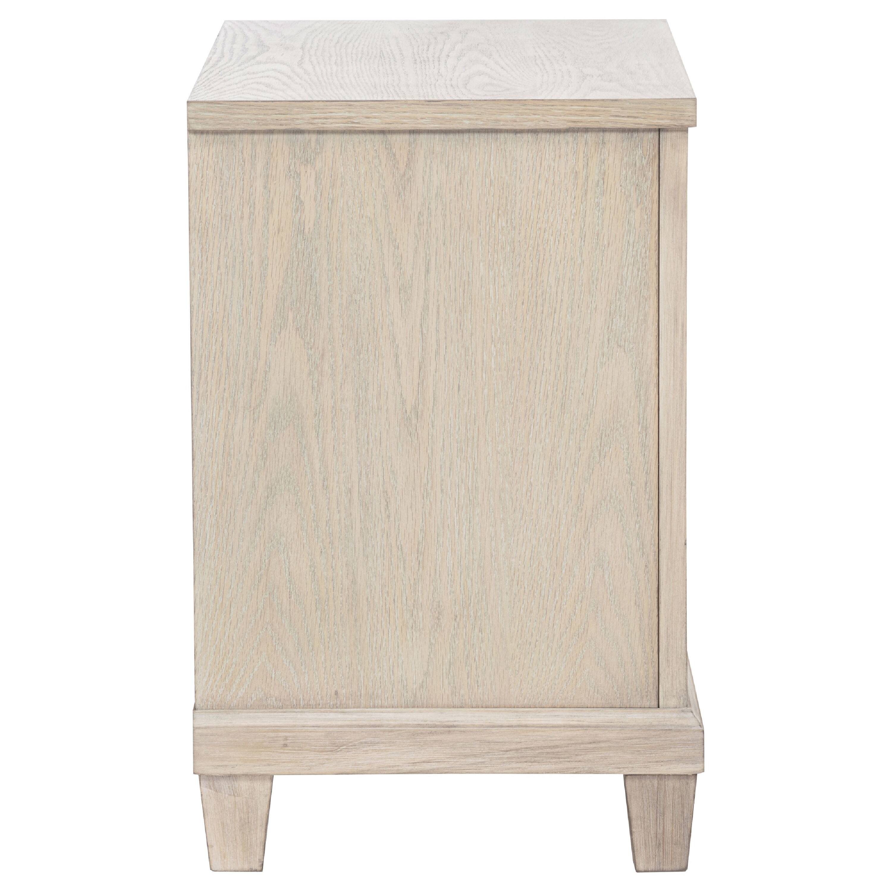 Alt View 5. Manhattan Lane - Kylie Nightstand with 2 Drawers, Tapered Legs, Washed Oak Wood 27 Inch - Washed Oak Brown.