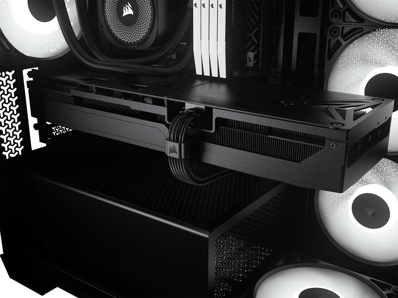 Alt View 8. CORSAIR - RM850e Cybenetics Platinum Fully Modular ATX 3.1 and PCIe 5.1 Power Supply with ThermalProtect 12V-2x6 Cable - Black.