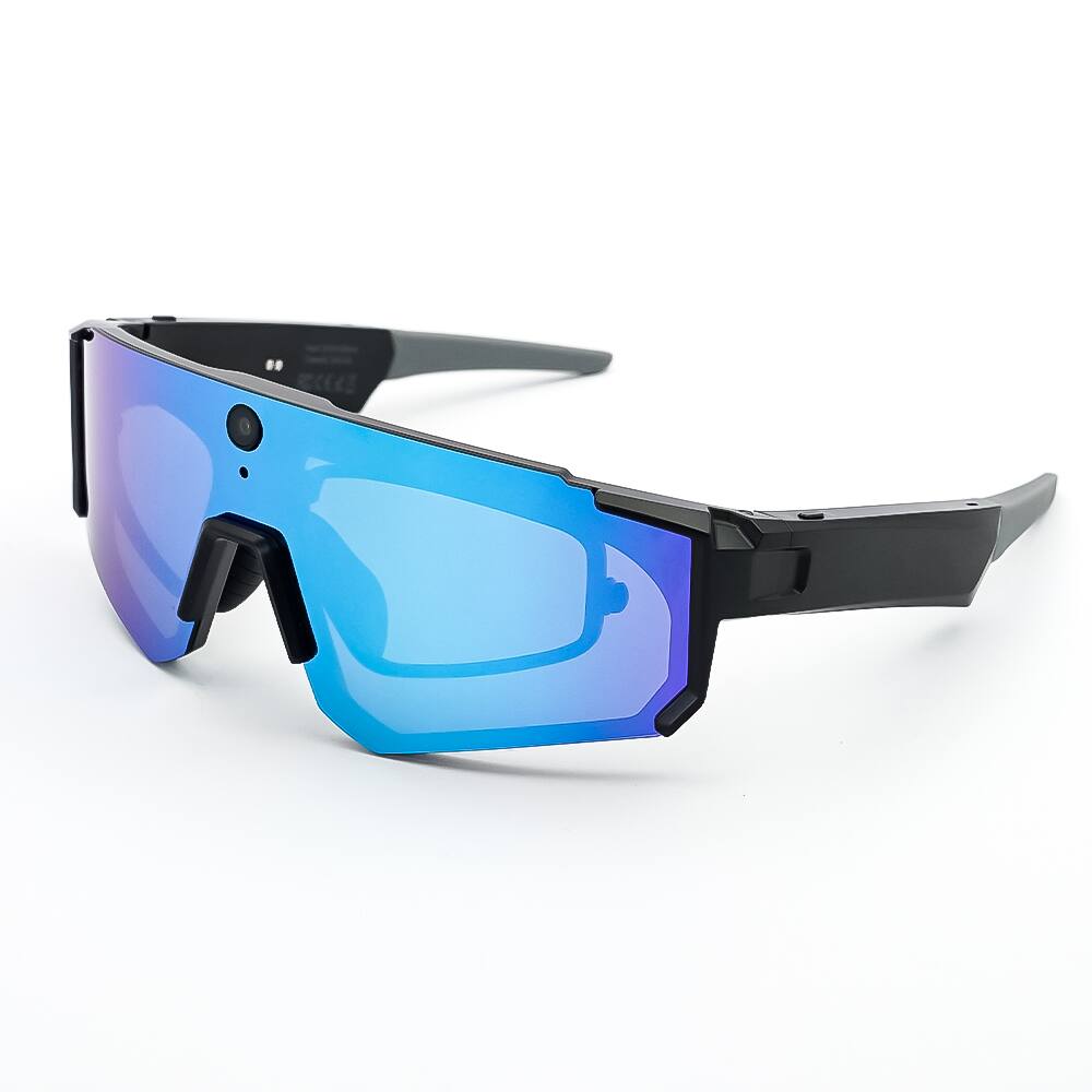 Alt View 10. Loheer - Loheer Smart Glasses with Camera, AI Image Stabilization, Real-Time Translation, Cycling Wear - Black/Black - Black.