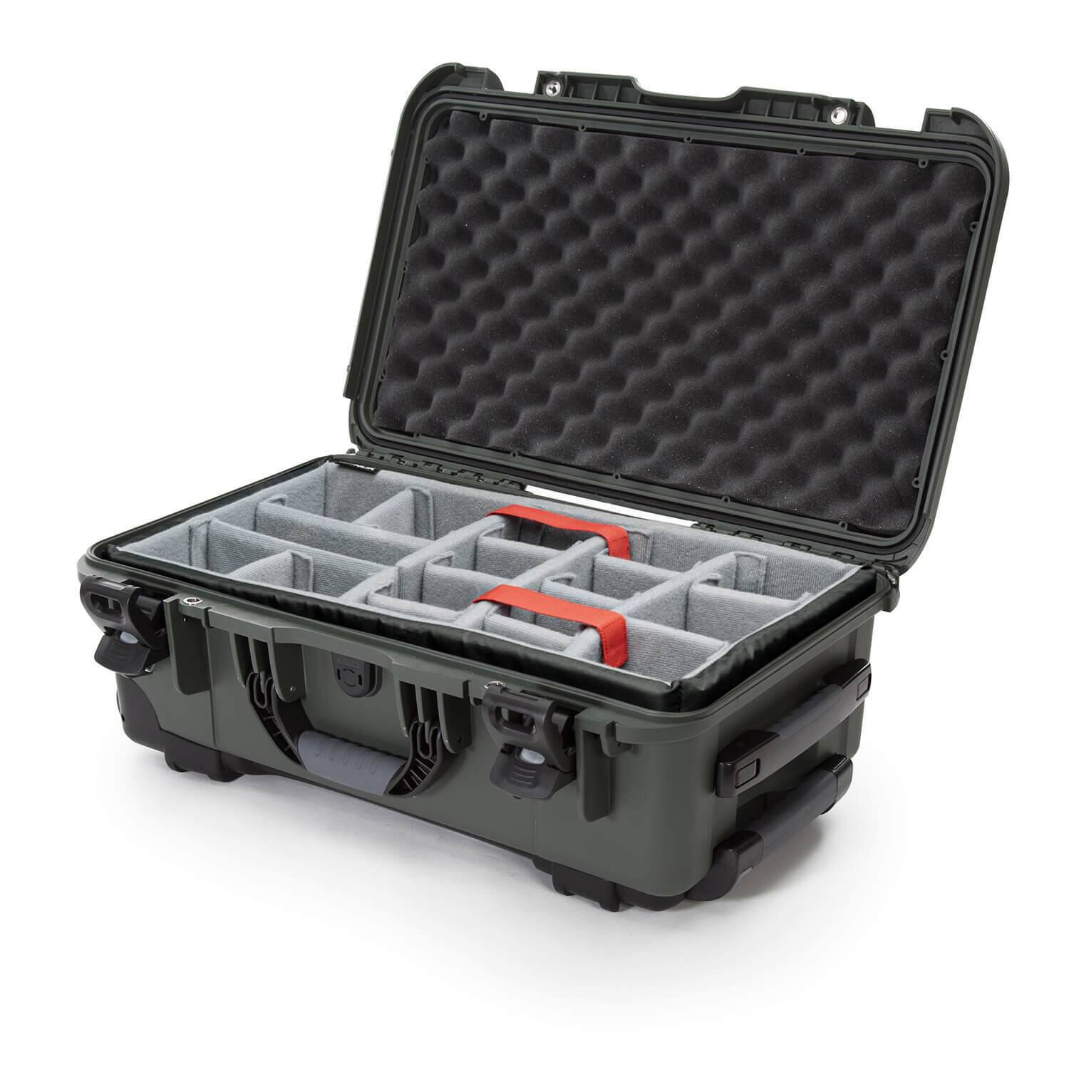 Front. NANUK - Nanuk 935 Waterproof Wheeled Hard Case with Padded Dividers (Olive).