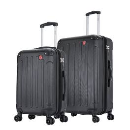 DUKAP - Intely Smart Hardside 2 Piece Luggage Set 20"/28" with USB and integrated weight scale - Black