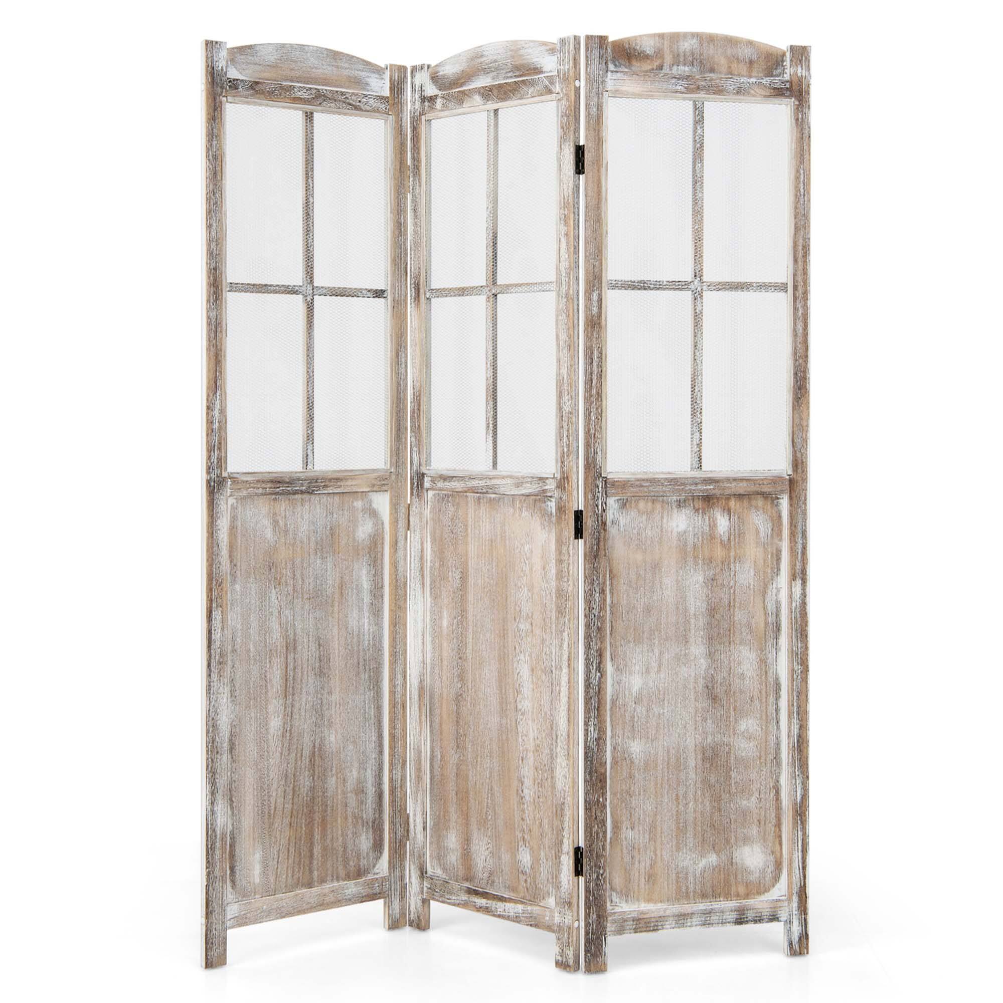 Alt View 9. Costway - Costway 6FT Retro 3-Panel Room Divider Folding Privacy Screen Freestanding Wall Divider - As Picture Shows.