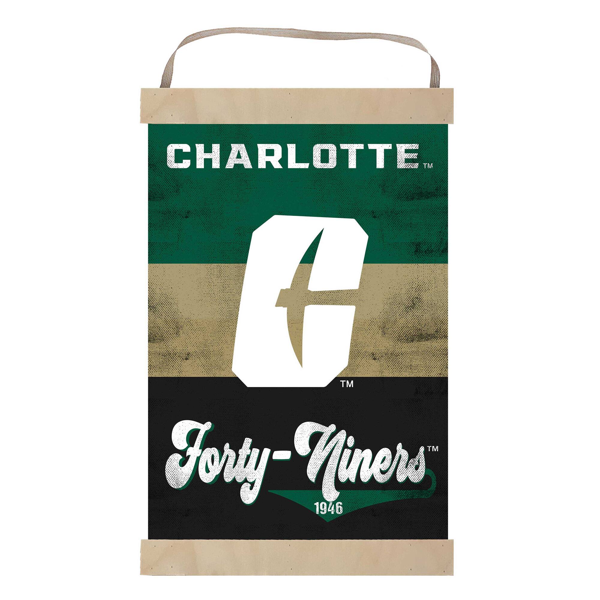 Charlotte 49ers Retro Logo Banner Sign
