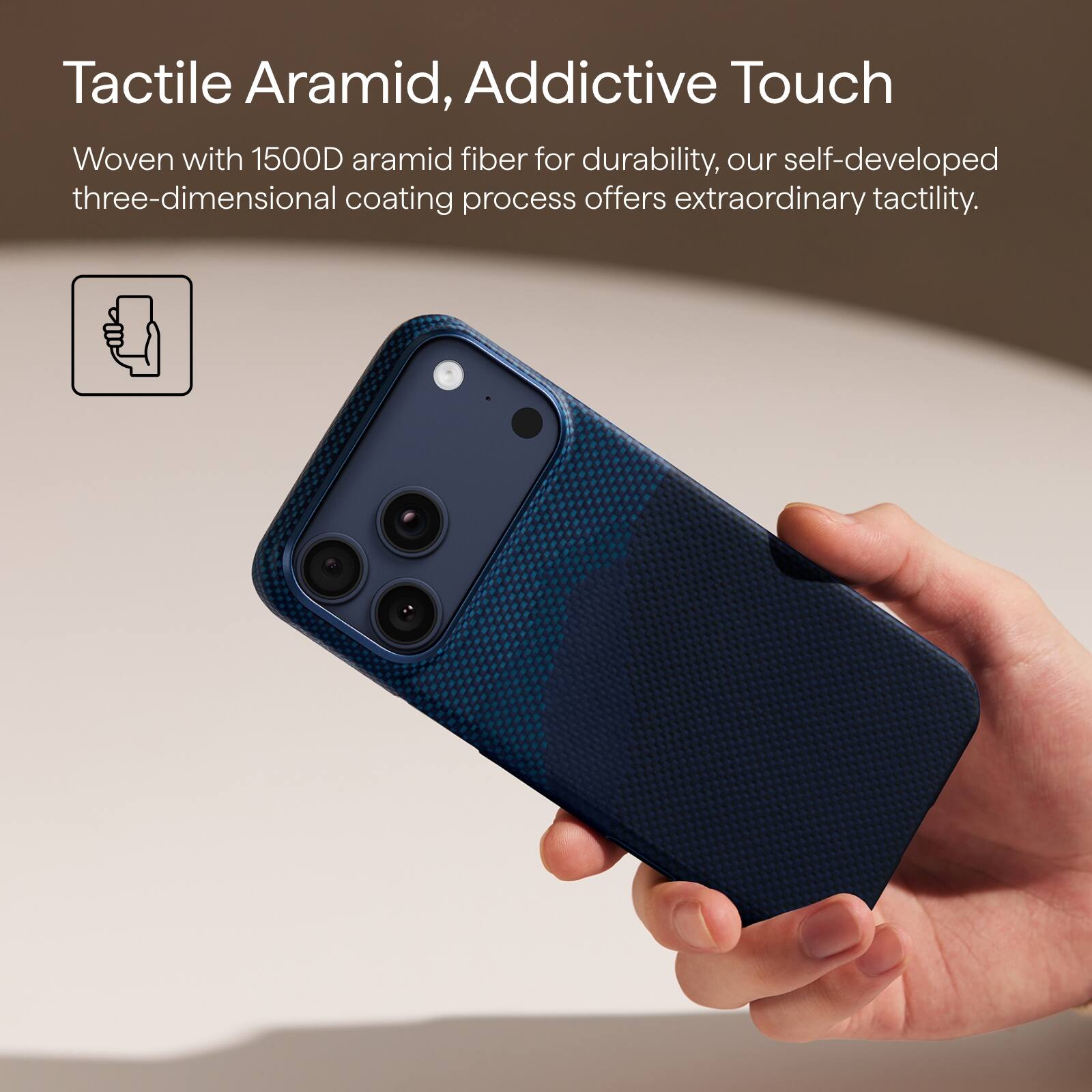 Tactile Aramid, Addictive Touch

Woven with 1500D aramid fiber for durability, our self-developed three-dimensional coating process offers extraordinary tactility.