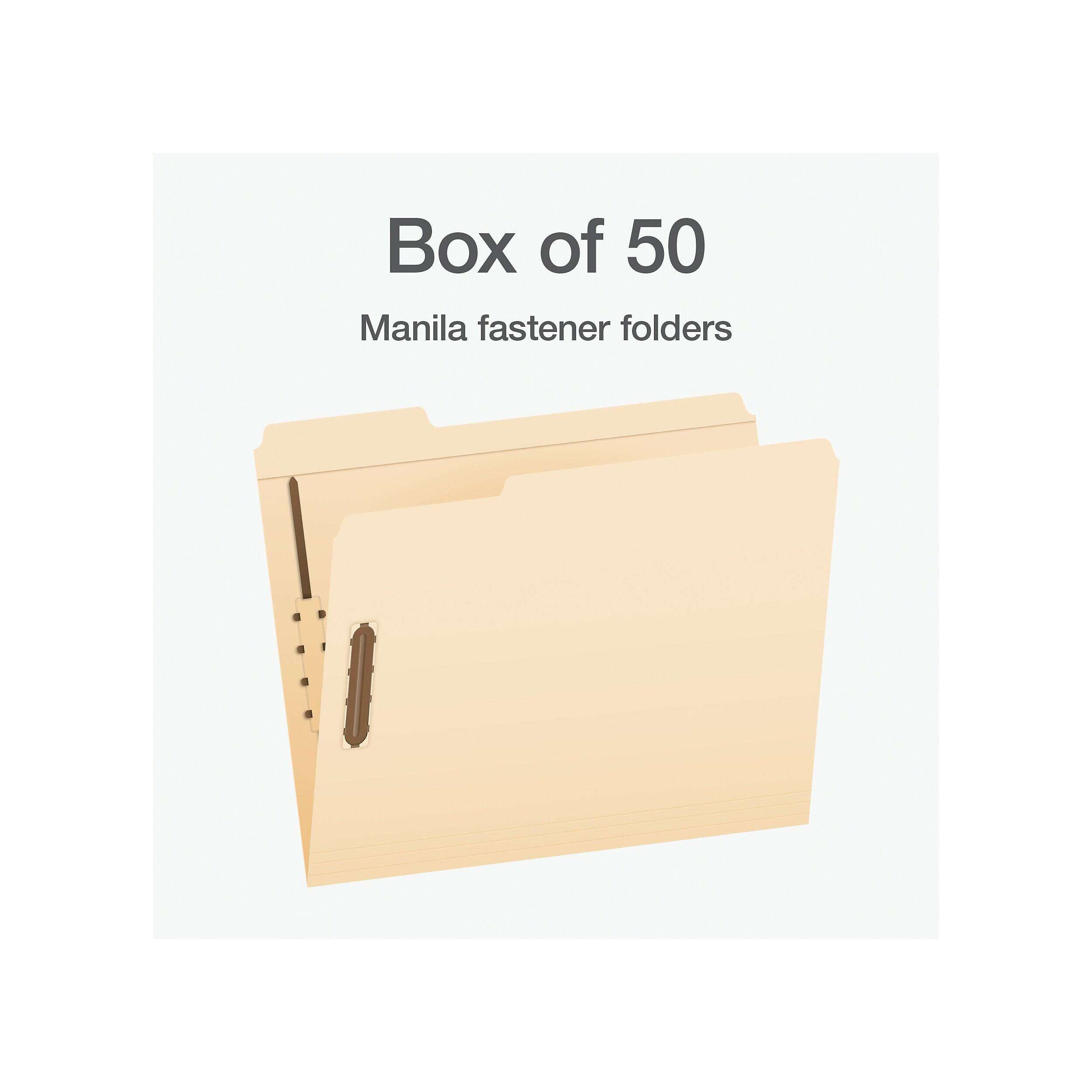 Box of 50 Manila fastener folders