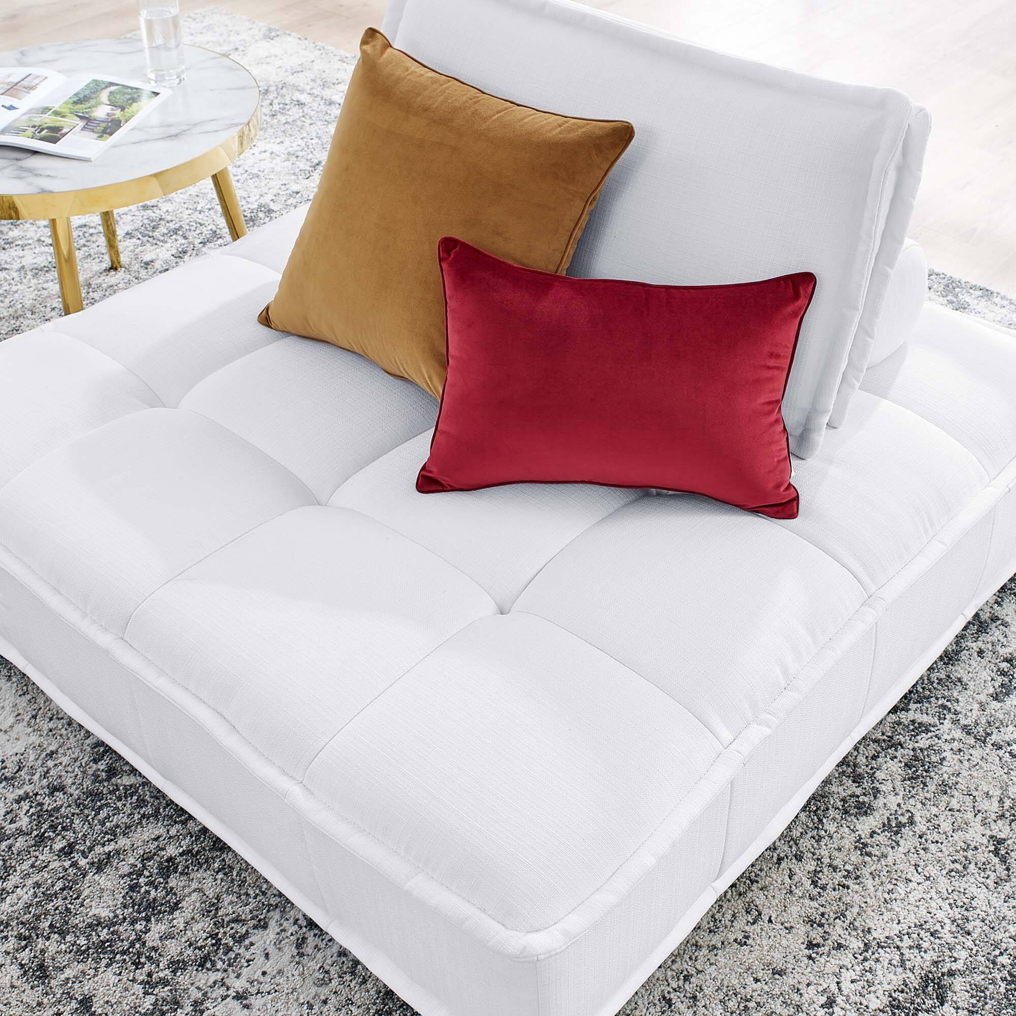Left. Modway - Saunter Tufted Fabric Armless Chair by Modway - White.