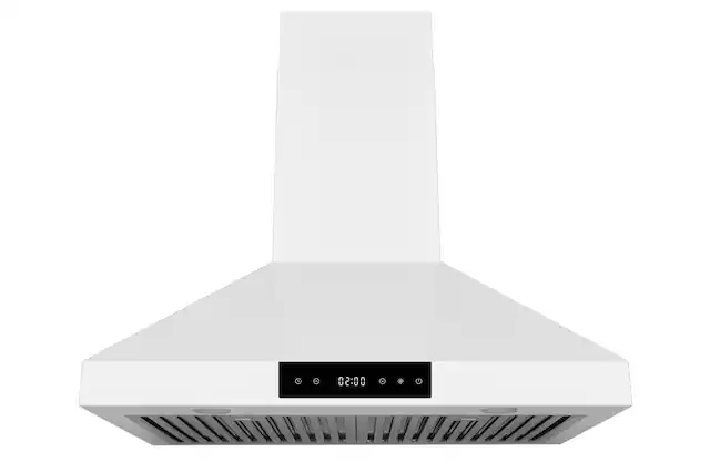 Front. Hauslane - Hauslane Range Hood Wall Mount 30" Ducted or Ductless Kitchen Vent Hood - WM538 - Matte White.