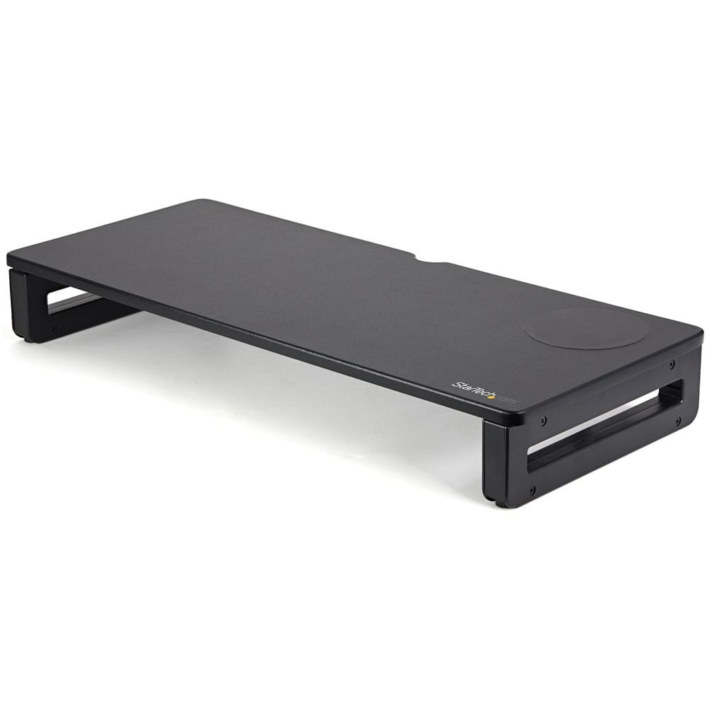 StarTech.com - Monitor Riser Stand with Wireless Charging Pad, 15W Qi Charger for Phone, Height Adjustable - Black