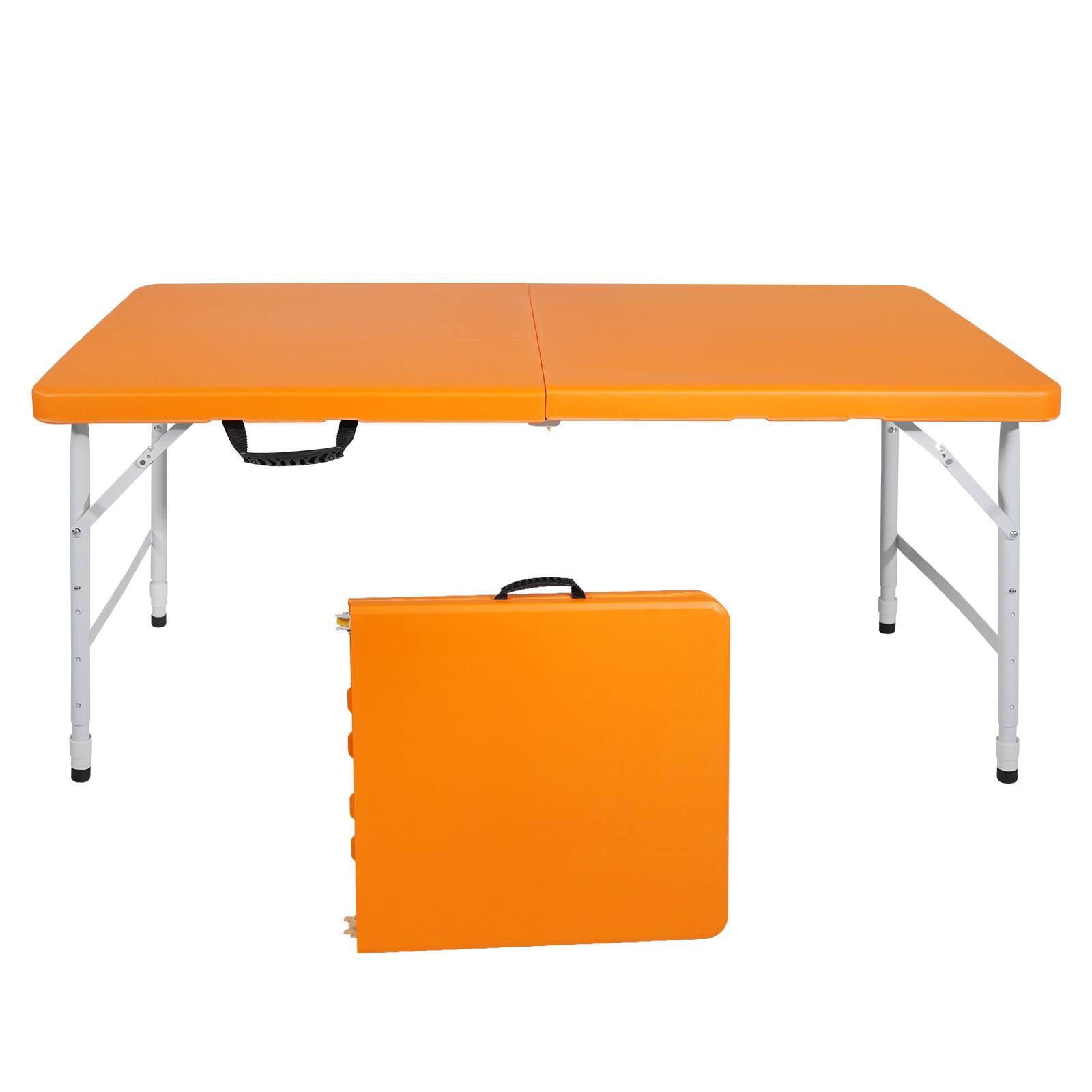 Front. ELEMENT ACE - 4ft Portable Folding Table - Lightweight Indoor Outdoor Table for Camping, Parties, & More - Orange.