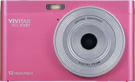 Vivitar - Full HD 1080P Point and Shoot Digital Camera - Fuchsia