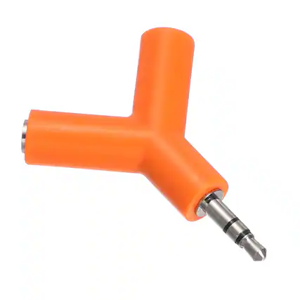 Front. Unique Bargains - Headphone Splitter Adapter, 3.5mm Male to 2 Female Y Jack Aux Stereo Splitter for Phone/Headset/PS4/Switch/Tablets - Orange.