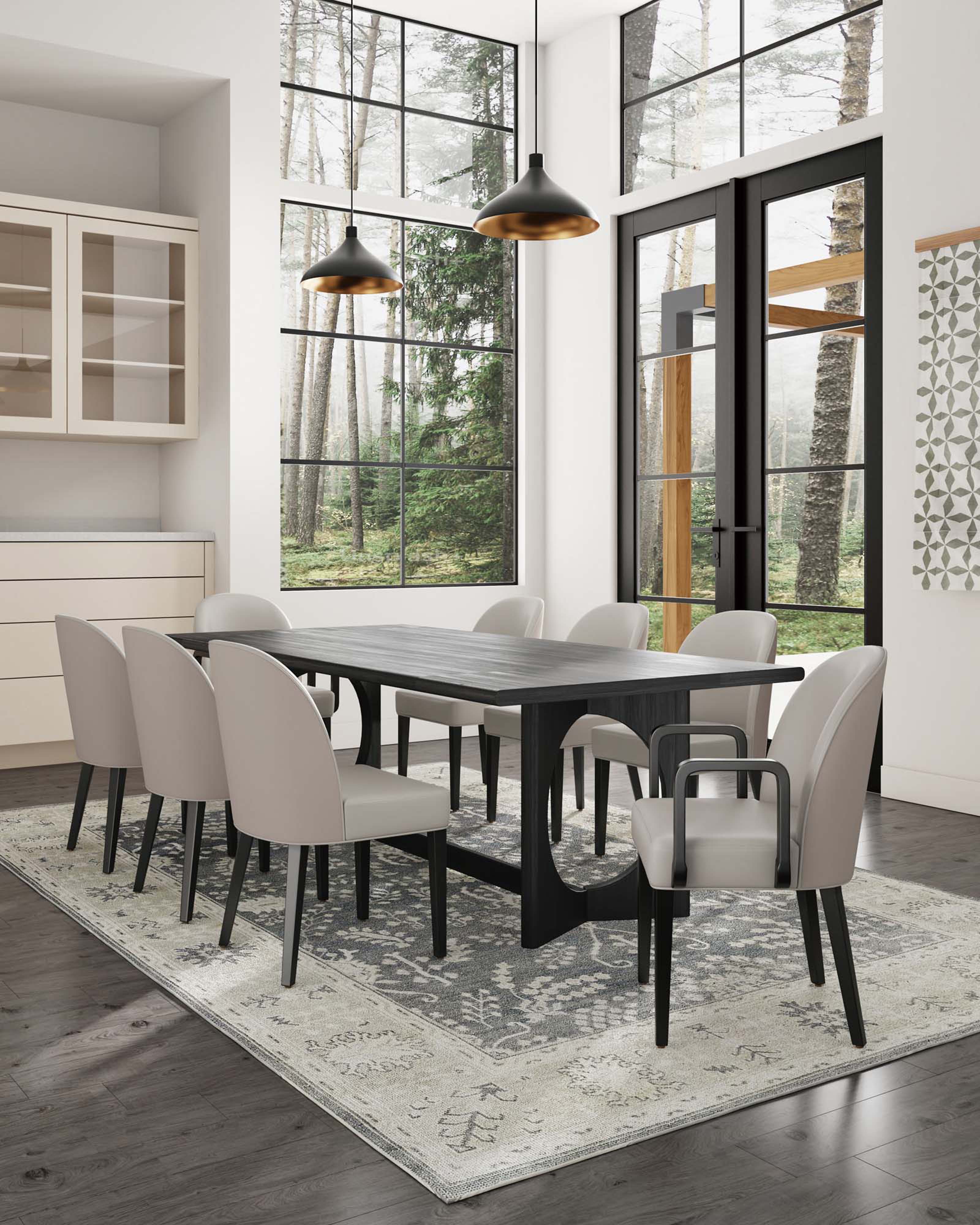 Angle. Manhattan Comfort - Hillman Modern 8-Piece Dining Chair Set - Light Gray.