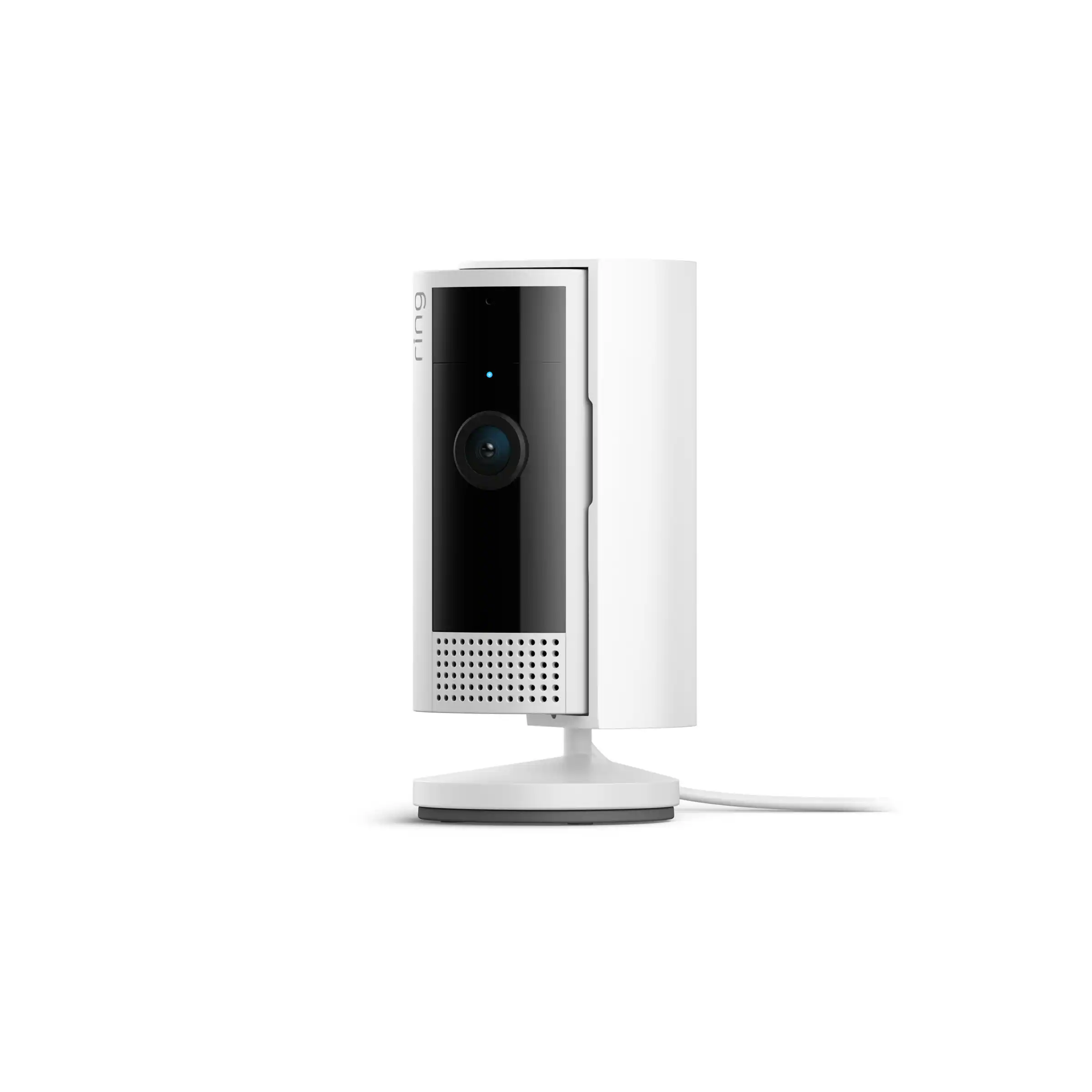 Front. Ring - Indoor Plug-In 1080p Security Camera (2nd - Generation) with Privacy cover - White.