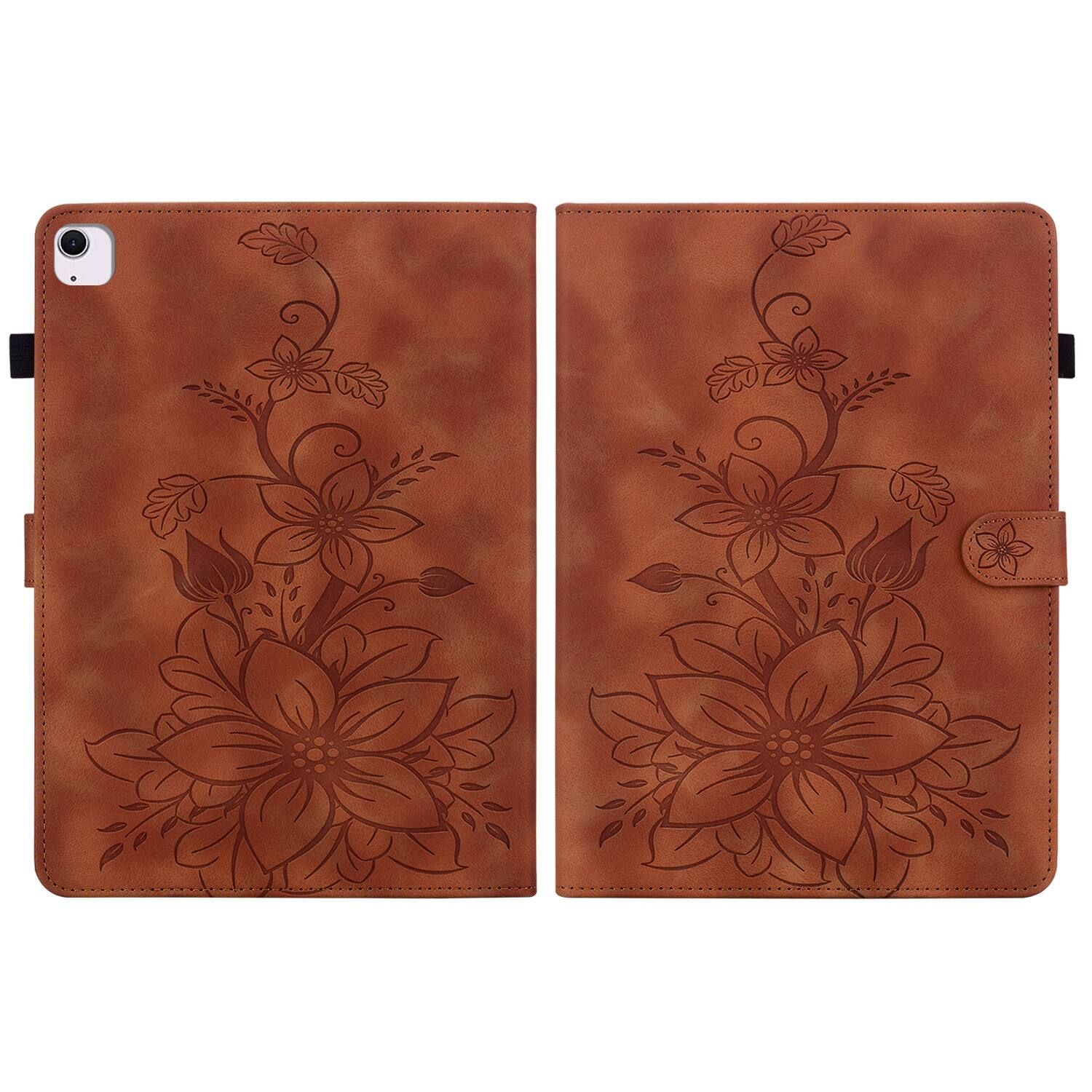 Alt View 1. Dteck - For Apple iPad Air (M4) 13" 2026/M3 2025/M2 2024 & iPad Pro 12.9" 3rd-6th Flip Card Holder Leather Cover Anti-Slip Stand - Brown.