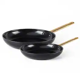GreenPan - Reserve 2-Piece Open Frypan Set, 8-Inch & 10-Inch, /Gold - Black
