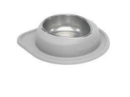 WeatherTech - Single Low Pet Feeding System | Compact Pet Food and Water Station - Light Grey - 64oz (8 Cup) Stainless Steel Bowl - Light Gray