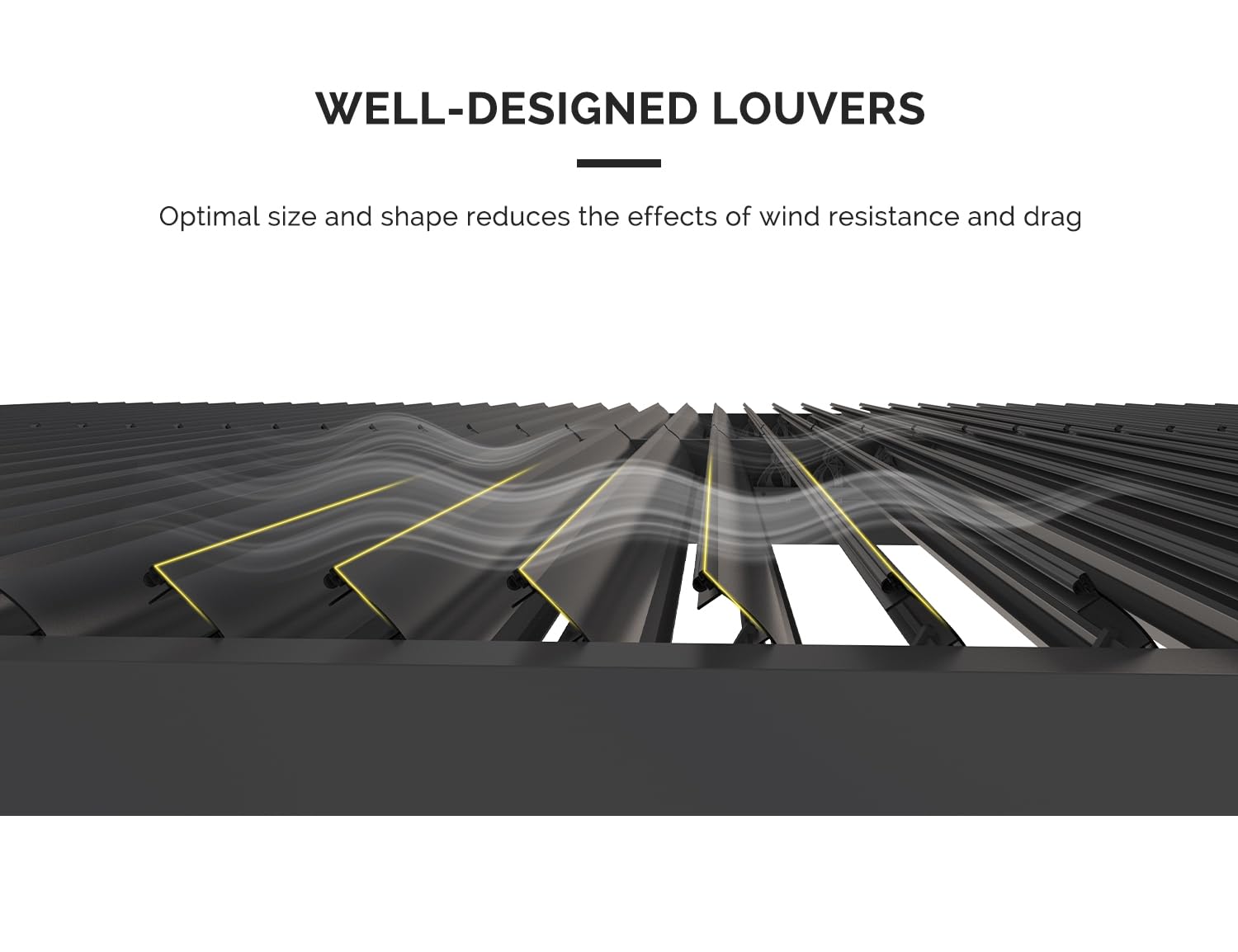 WELL-DESIGNED LOUVERS

Optimal size and shape reduces the effects of wind resistance and drag