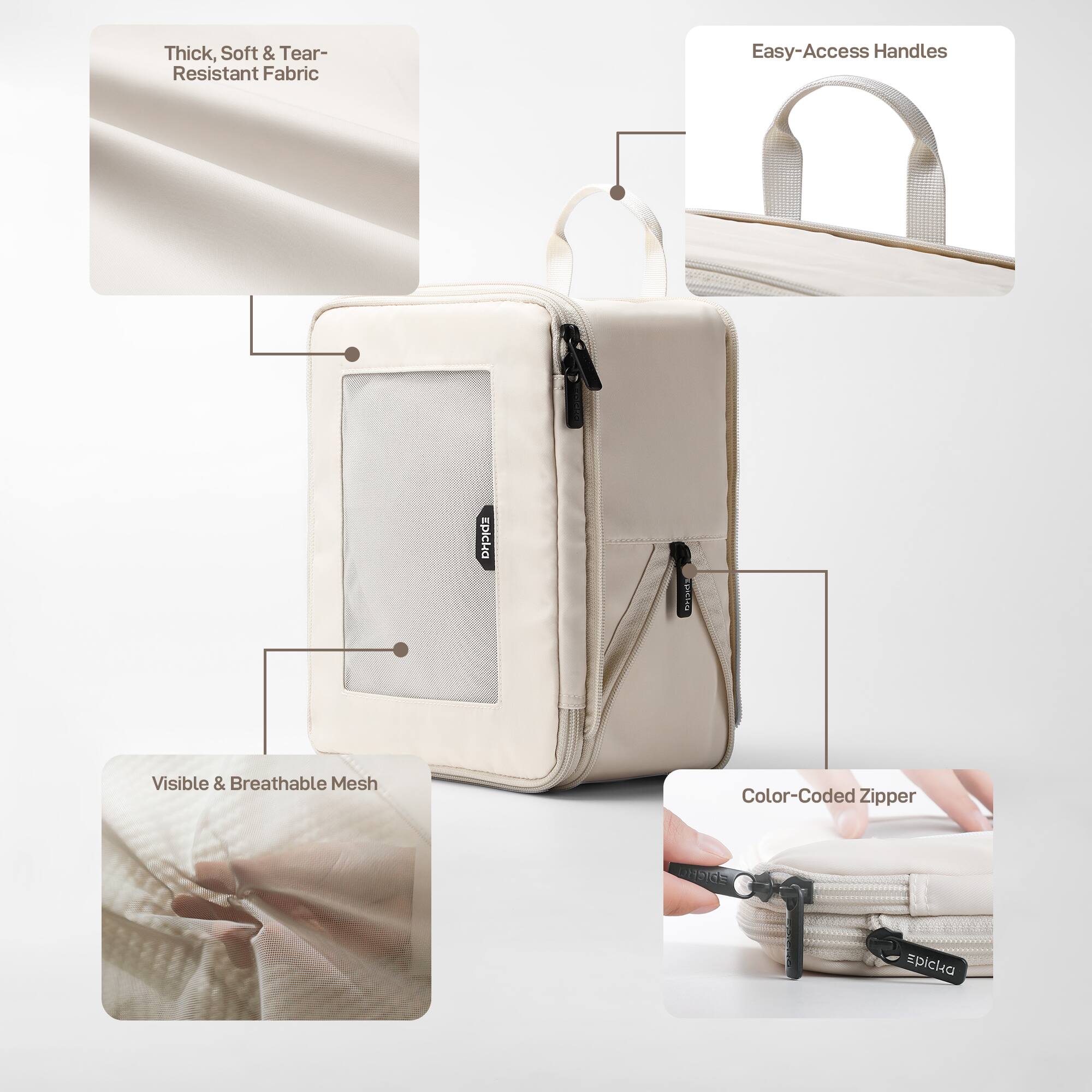 Thick, Soft & Tear-Resistant Fabric, Easy-Access Handles, Visible & Breathable Mesh, Color-Coded Zipper