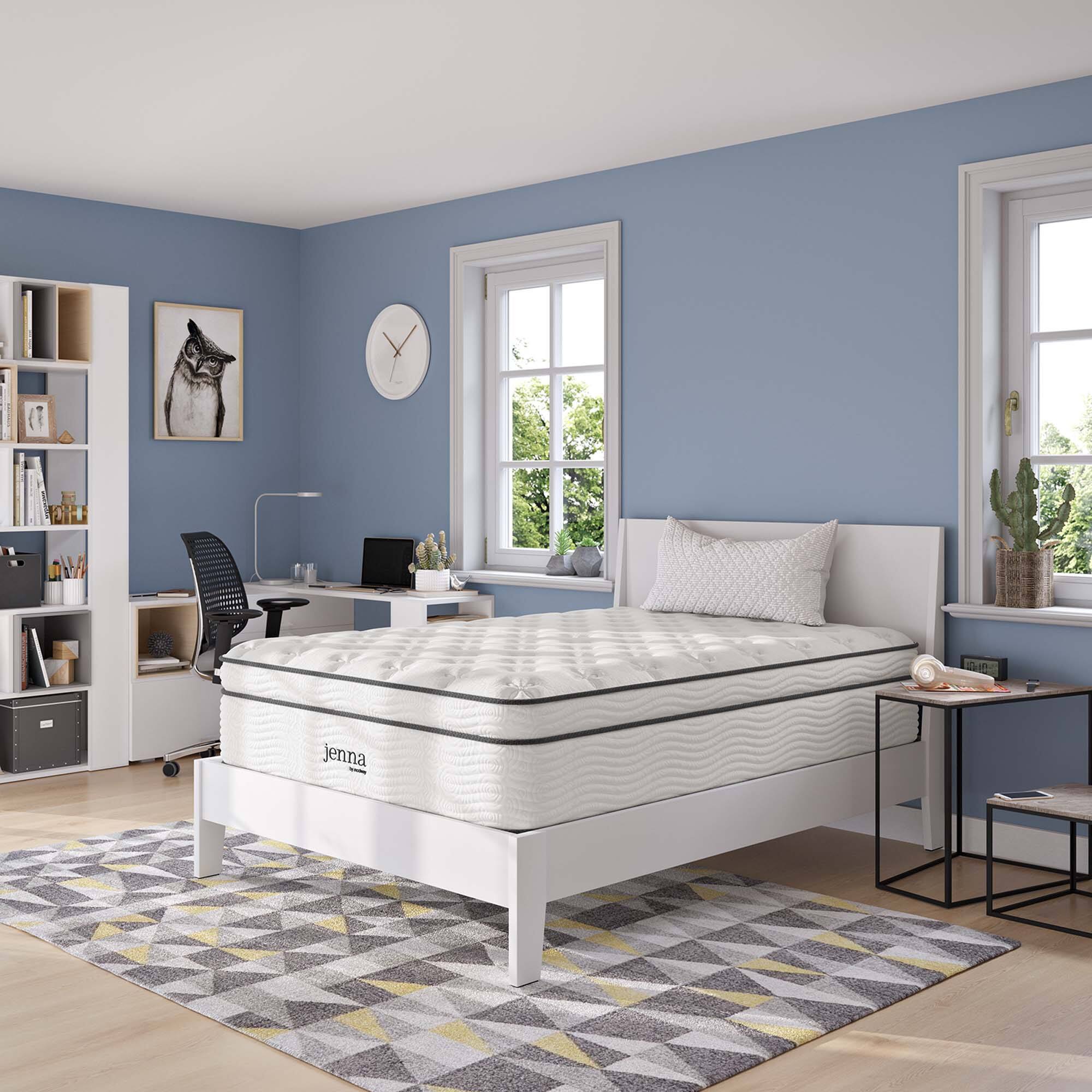 Alt View 6. Modway - Jenna 14" Innerspring and Foam Full Mattress by Modway - White.