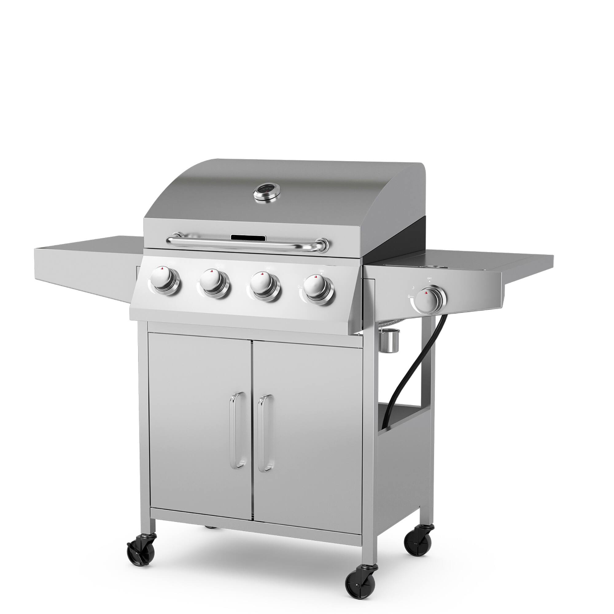 Alt View 18. Costway - 5-Burner Propane Gas BBQ Grill with Side Burner, Thermometer, Prep Table 50000 BTU - Silver.
