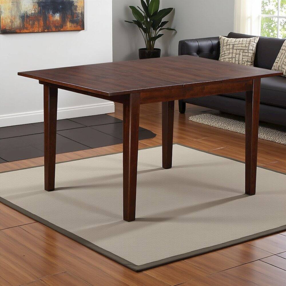 Left. FurniFact - Elegant Drop Leaf Dining Table – Mahogany Expandable Kitchen Table - Mahogany.